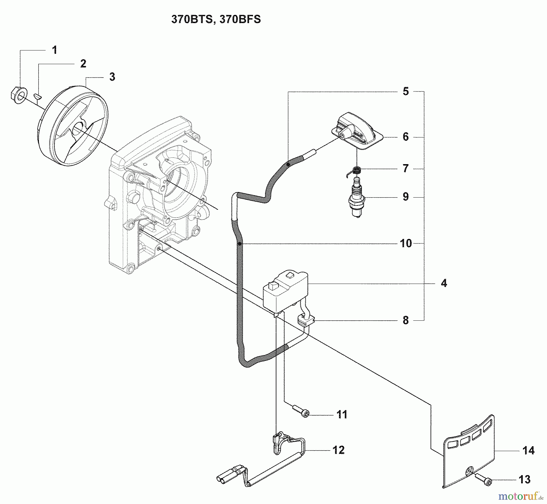 Husqvarna Bläser / Sauger / Häcksler / Mulchgeräte 370 BFS - Husqvarna Backpack Blower (2009-03 & After) Ignition System