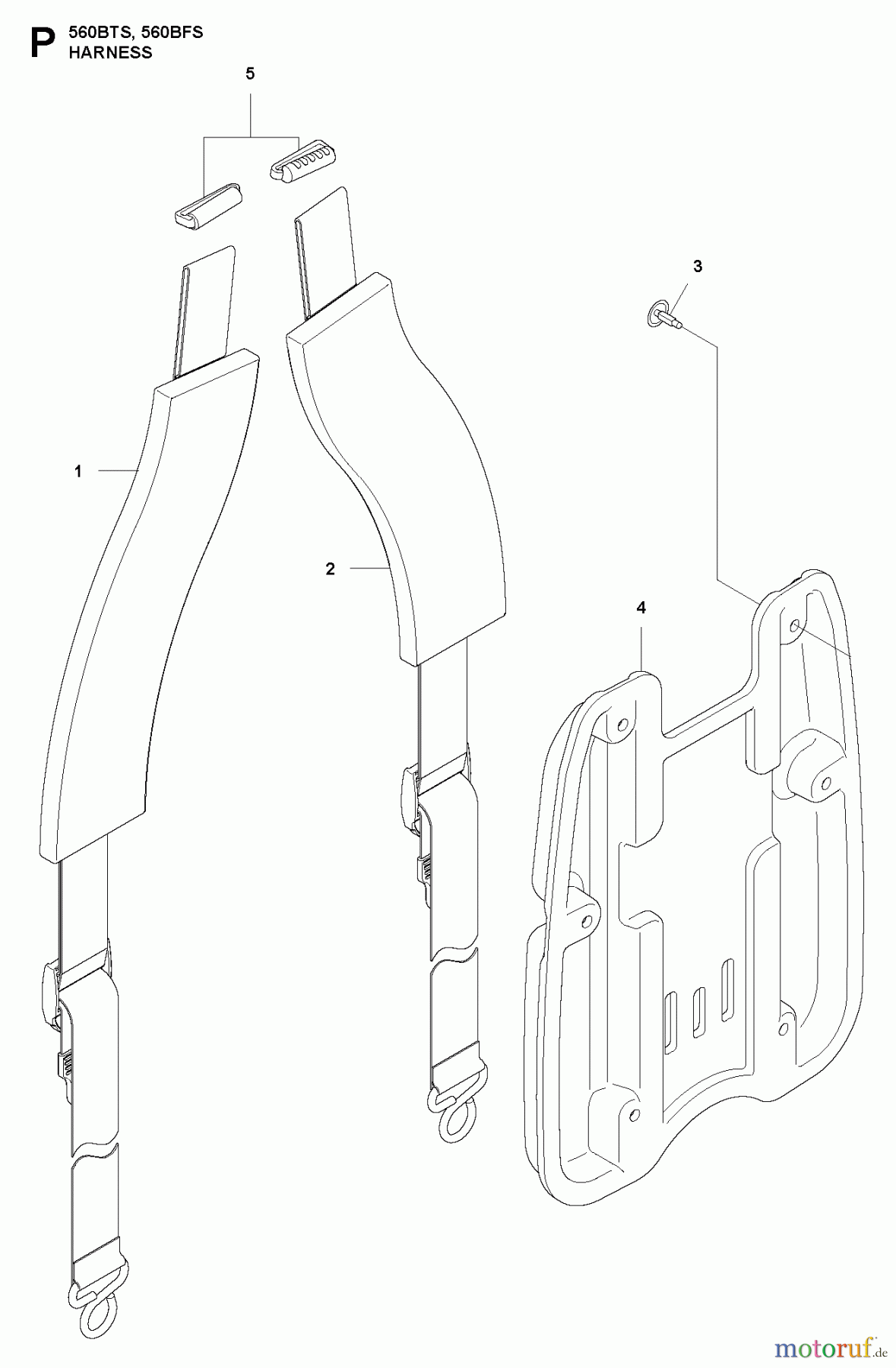 Husqvarna Bläser / Sauger / Häcksler / Mulchgeräte 560 BTS - Husqvarna Backpack Blower (2011-10 & After) HARNESS