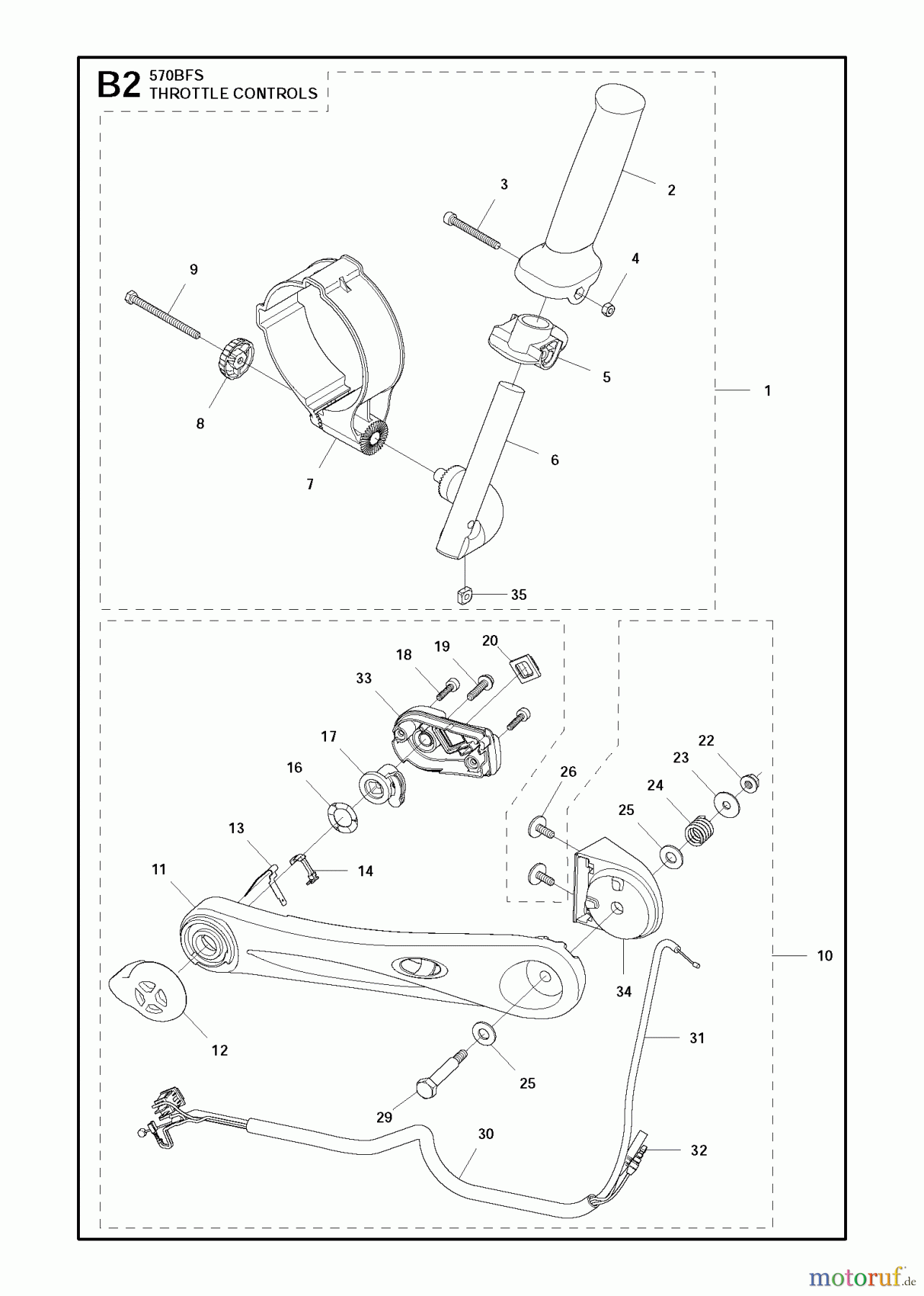 Husqvarna Bläser / Sauger / Häcksler / Mulchgeräte 570 BFS - Husqvarna Backpack Blower (2011-05 & After) THROTTLE CONTROLS #2