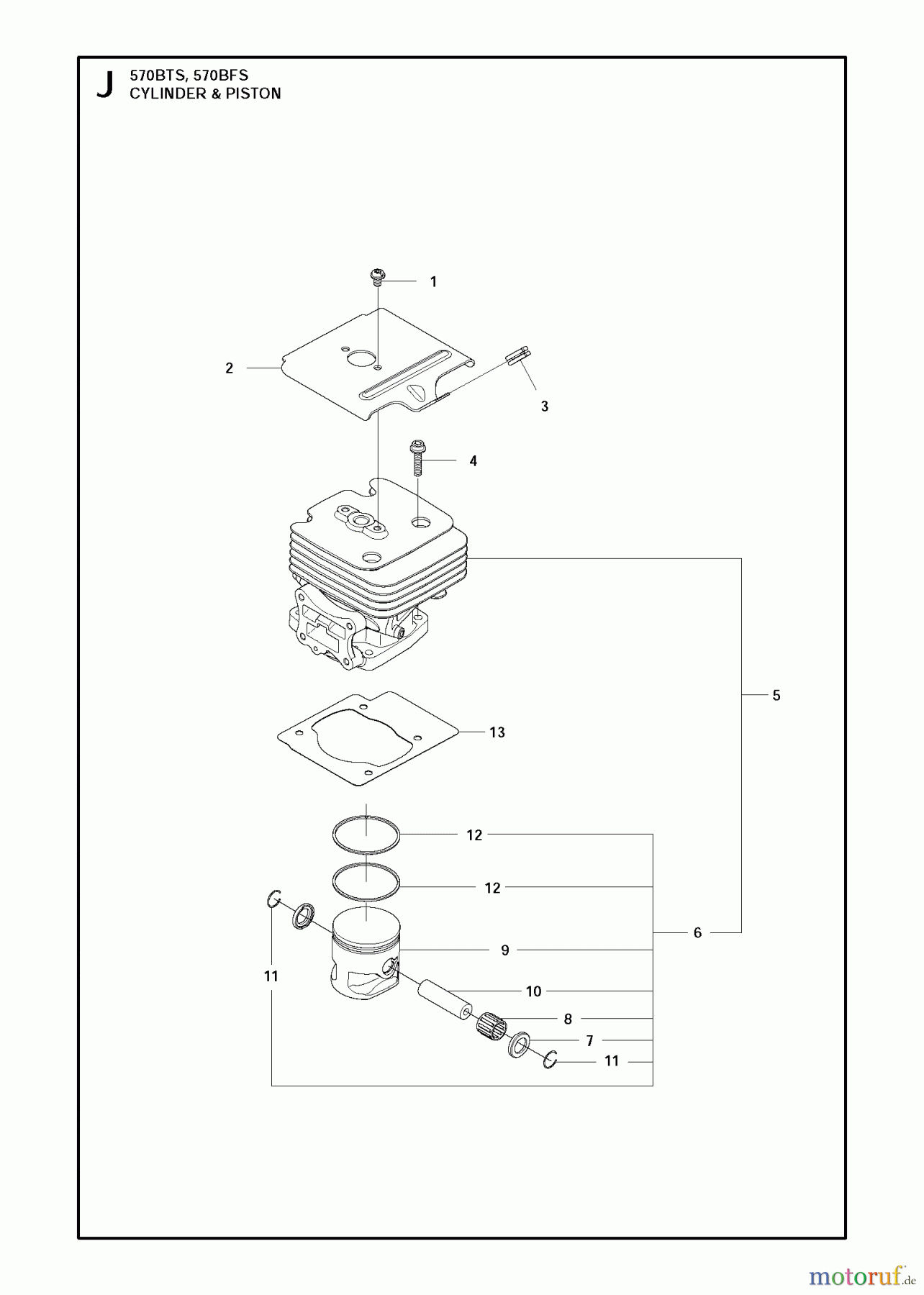 Husqvarna Bläser / Sauger / Häcksler / Mulchgeräte 570 BFS - Husqvarna Backpack Blower (2011-05 & After) CYLINDER PISTON