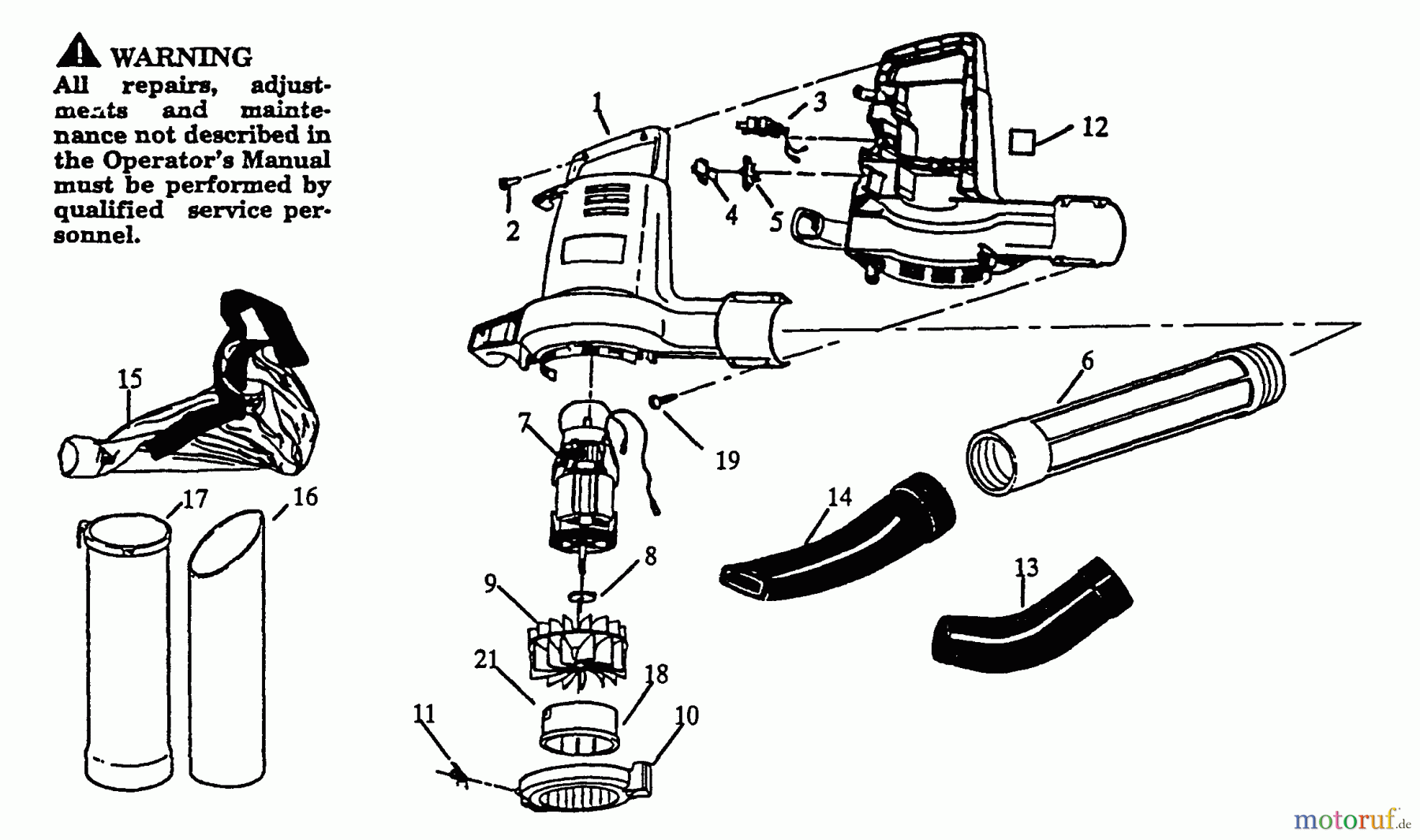Husqvarna Bläser / Sauger / Häcksler / Mulchgeräte BV 1400 - Husqvarna Handheld Blower Vacuum (1995-01 & After) Blower