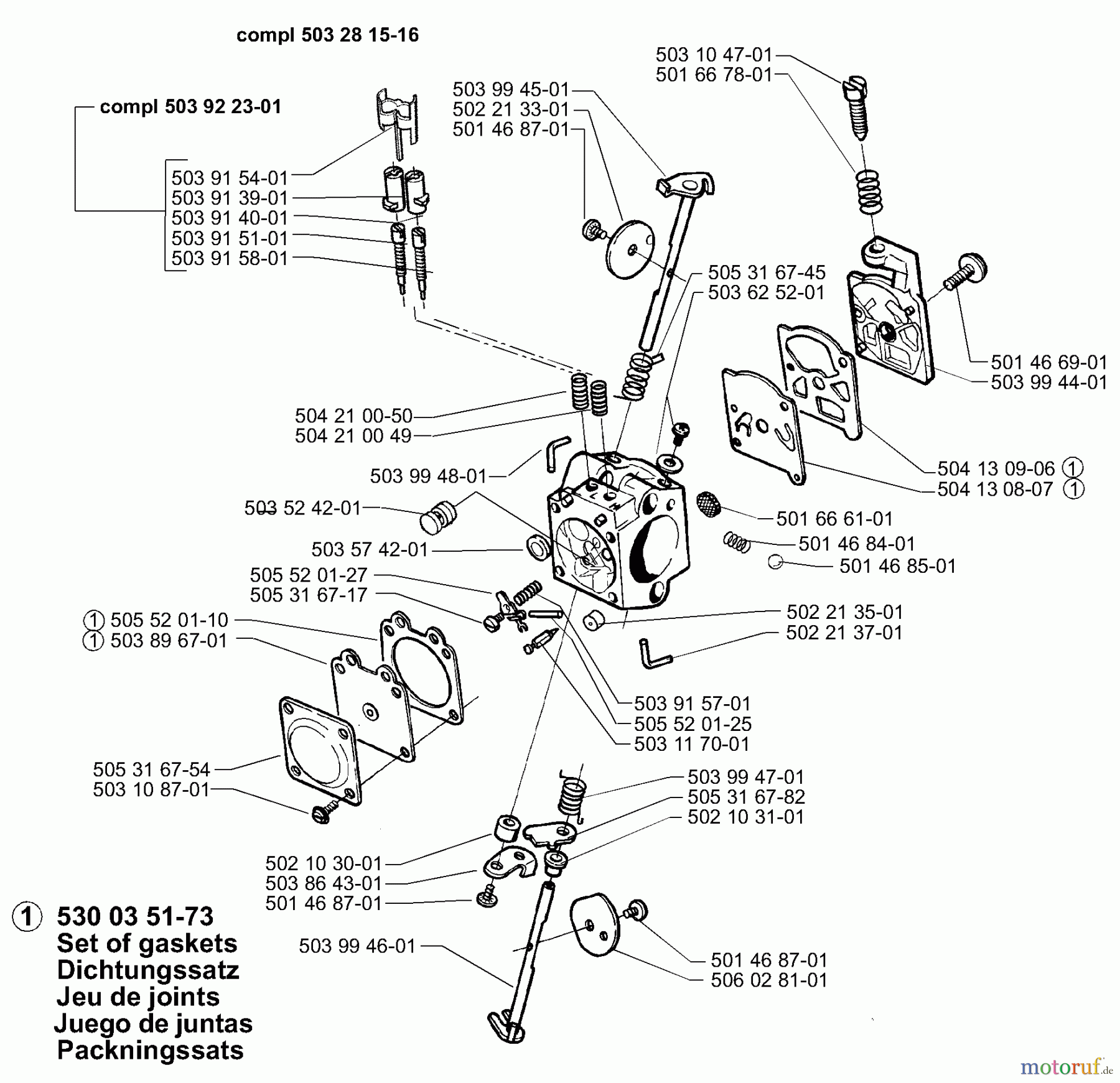 Husqvarna Bohrer / Erdbohrer 225 AI 25 - Husqvarna Ice Auger (2008-04 & After) Carburetor Parts