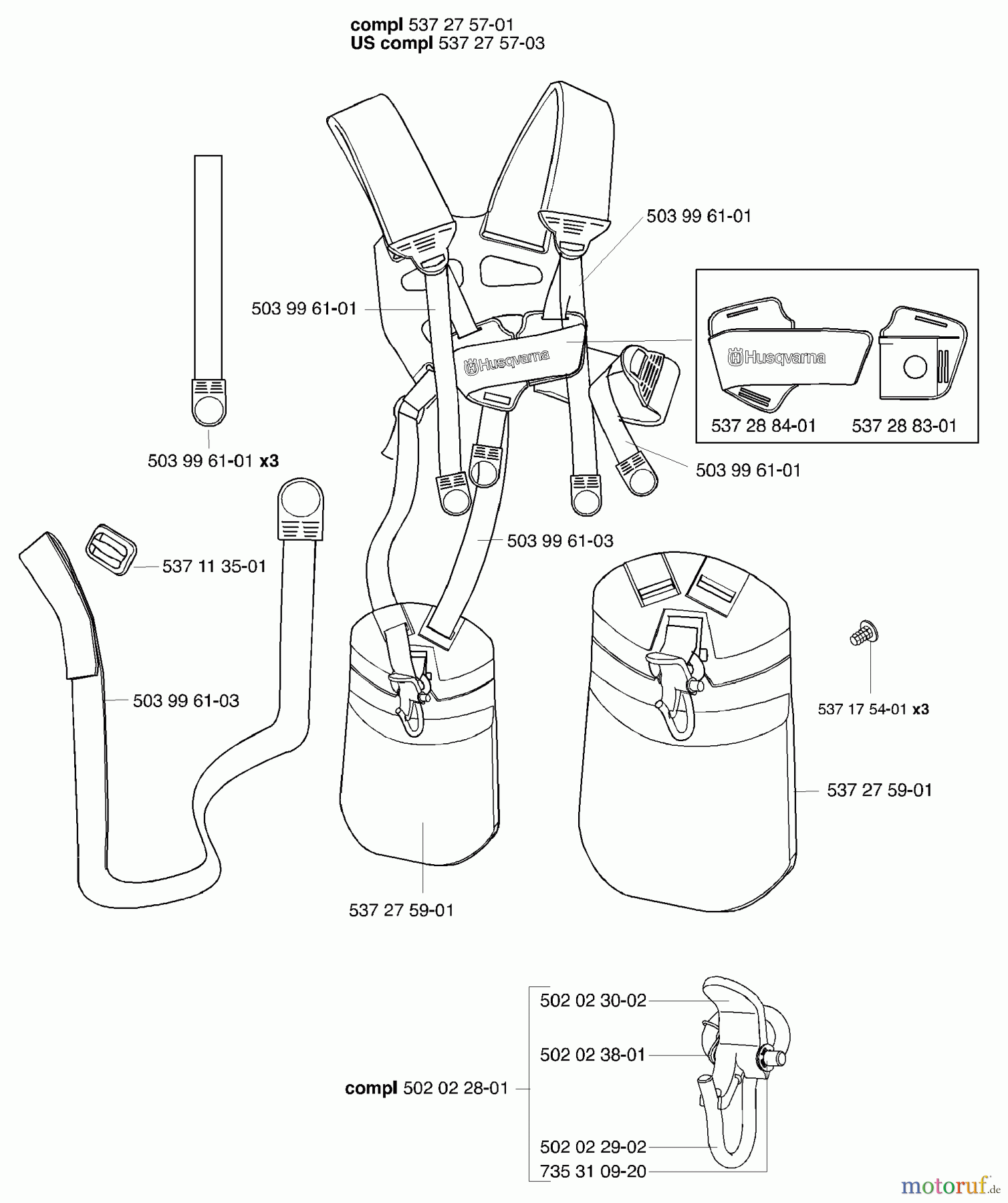 Husqvarna Zubehör Husqvarna Duo Balance 55 Harness (2003-09 & After) Harness
