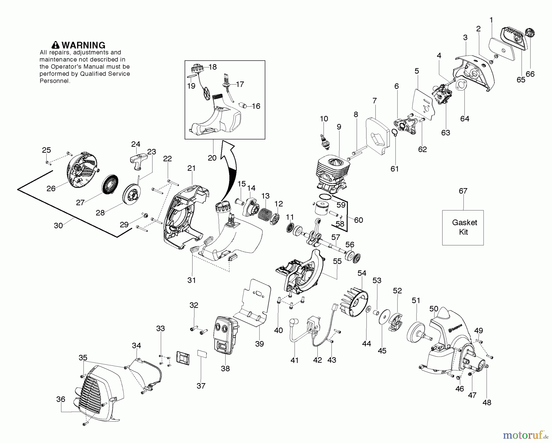 Husqvarna Kantenschneider 125 E - Husqvarna Handheld Edger (2006-03 to 2007-12) Engine,Fuel Tank & Ignition