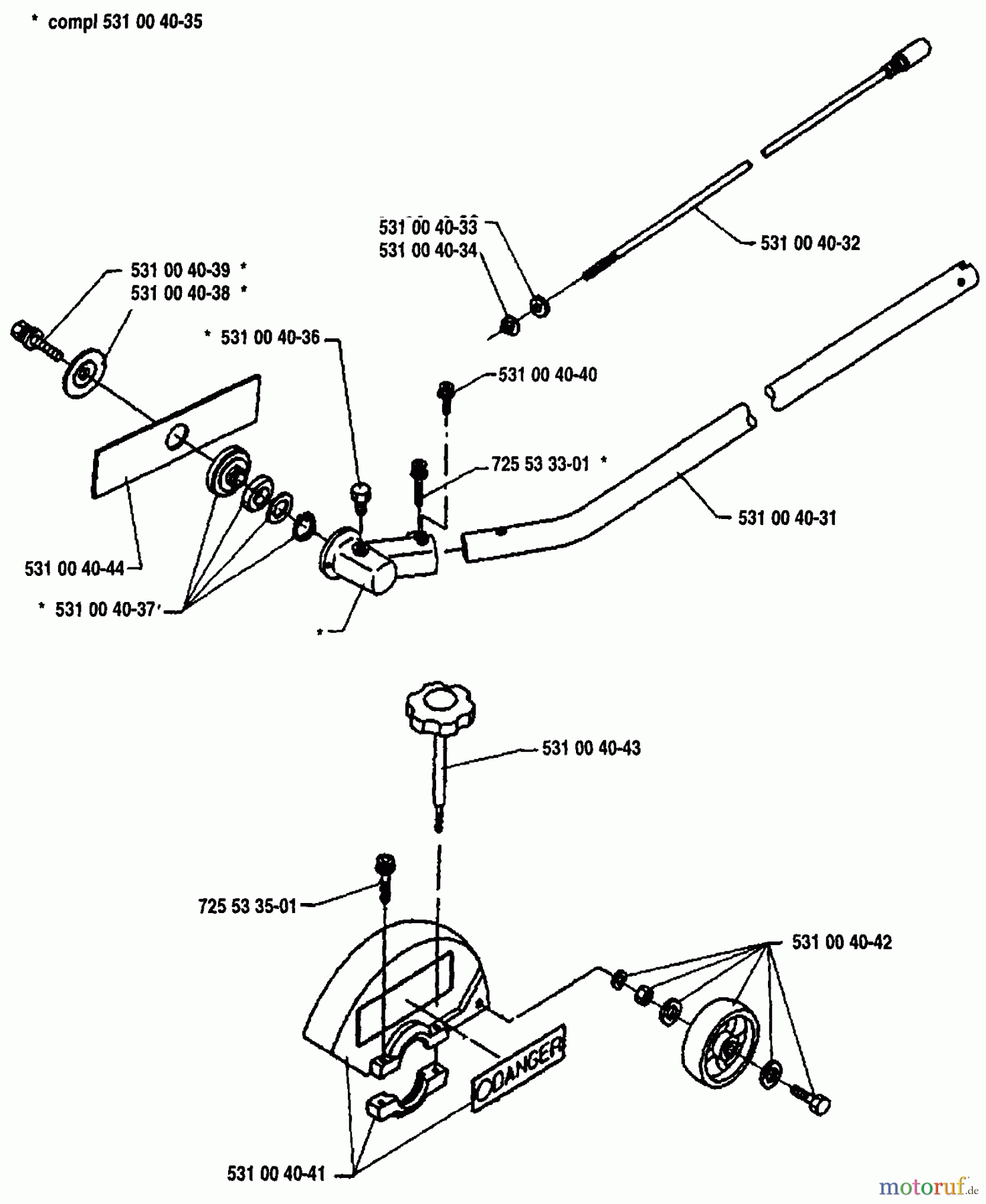 Husqvarna Zubehör Husqvarna Handheld Edger Attachment (1992-03 & After) General Assembly