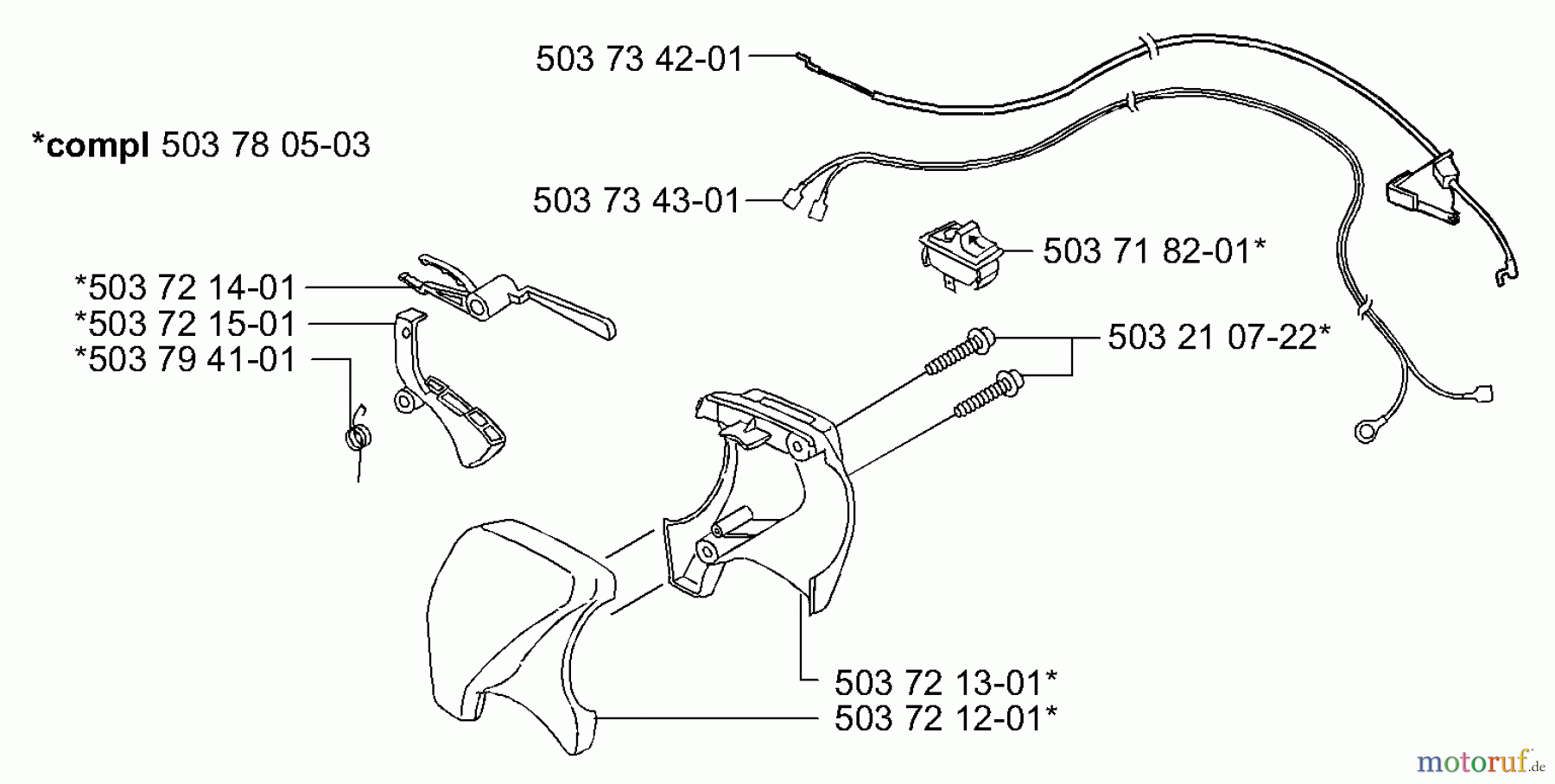 Husqvarna Kantenschneider 225 E - Husqvarna Handheld Edger (2000-10 & After) Throttle/Stop Switch