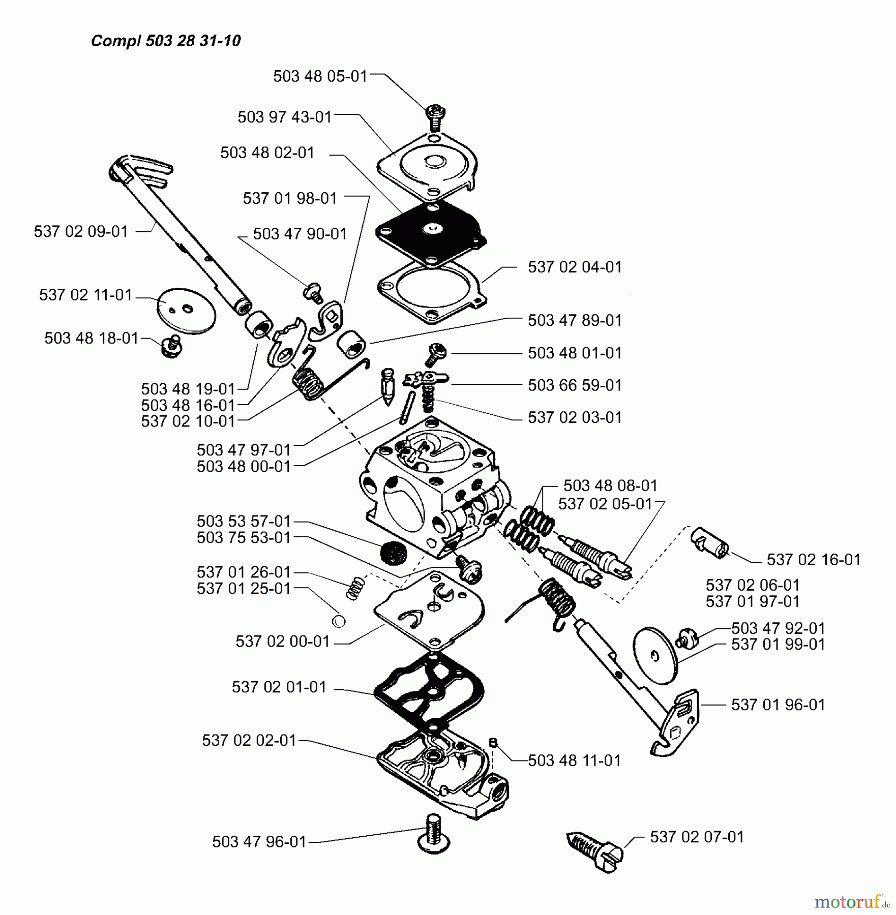 Husqvarna Kantenschneider 325 EX - Husqvarna Handheld Edger (1999-10 to 2000-12) Carburetor Parts