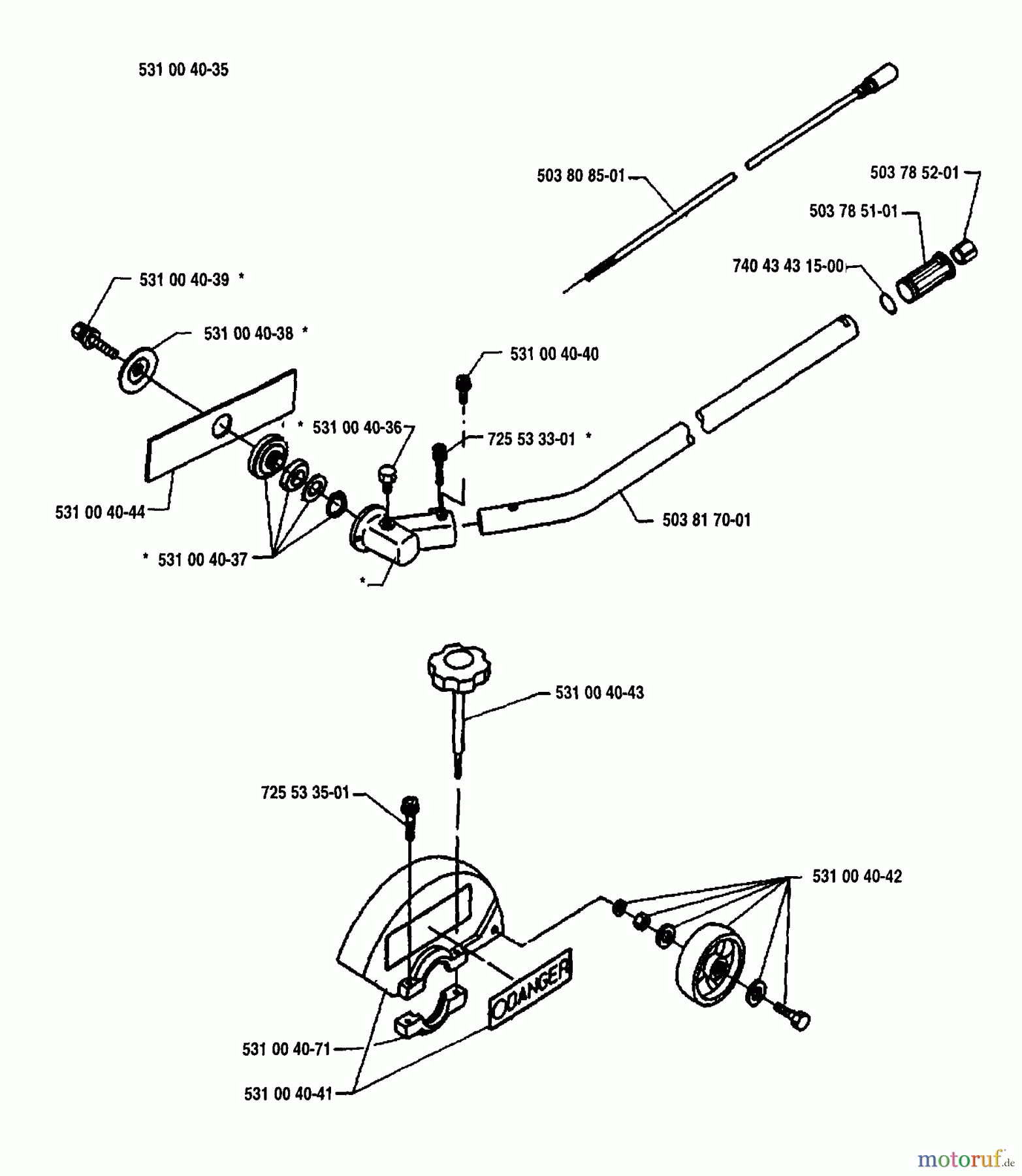 Husqvarna Zubehör Husqvarna Handheld Edger Attachment for 232 RBD (1995-03 & After) General Assembly