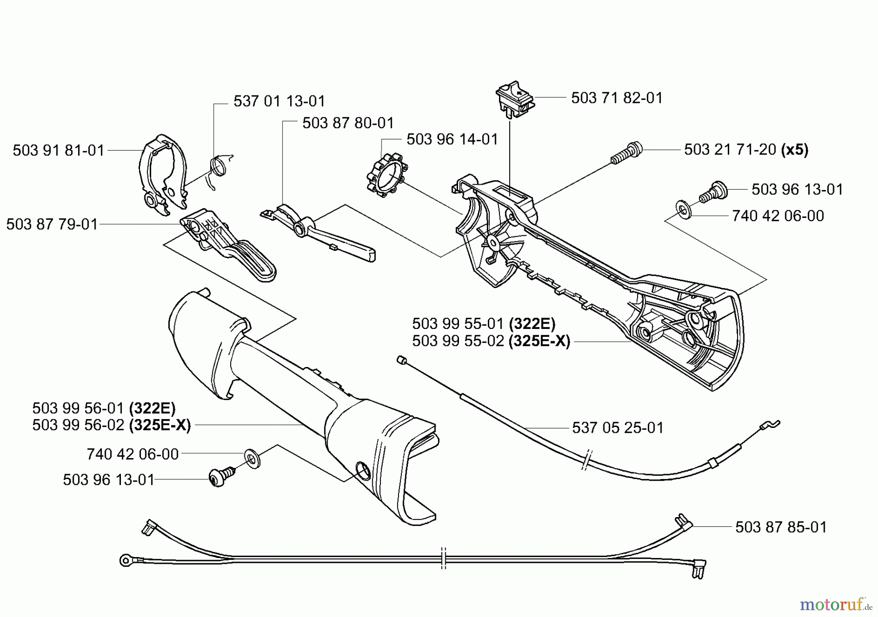 Husqvarna Kantenschneider 322 E - Husqvarna Handheld Edger (2001-01 & After) Throttle