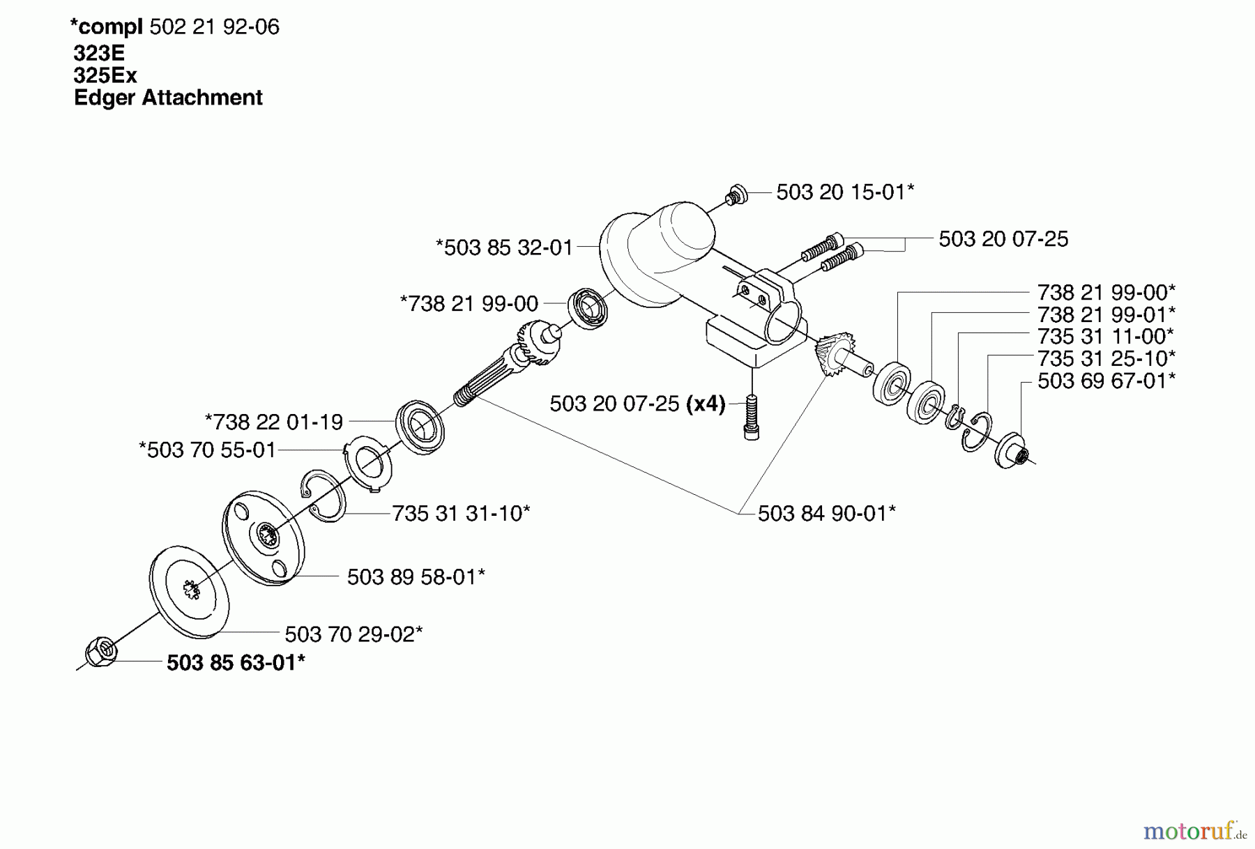 Husqvarna Kantenschneider 325 EX - Husqvarna Handheld Edger (2006-04 & After) Gear Head