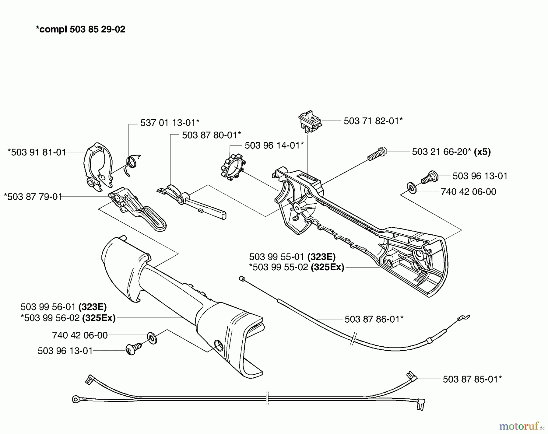 Husqvarna Kantenschneider 323 E - Husqvarna Handheld Edger (2006-04 & After) Throttle