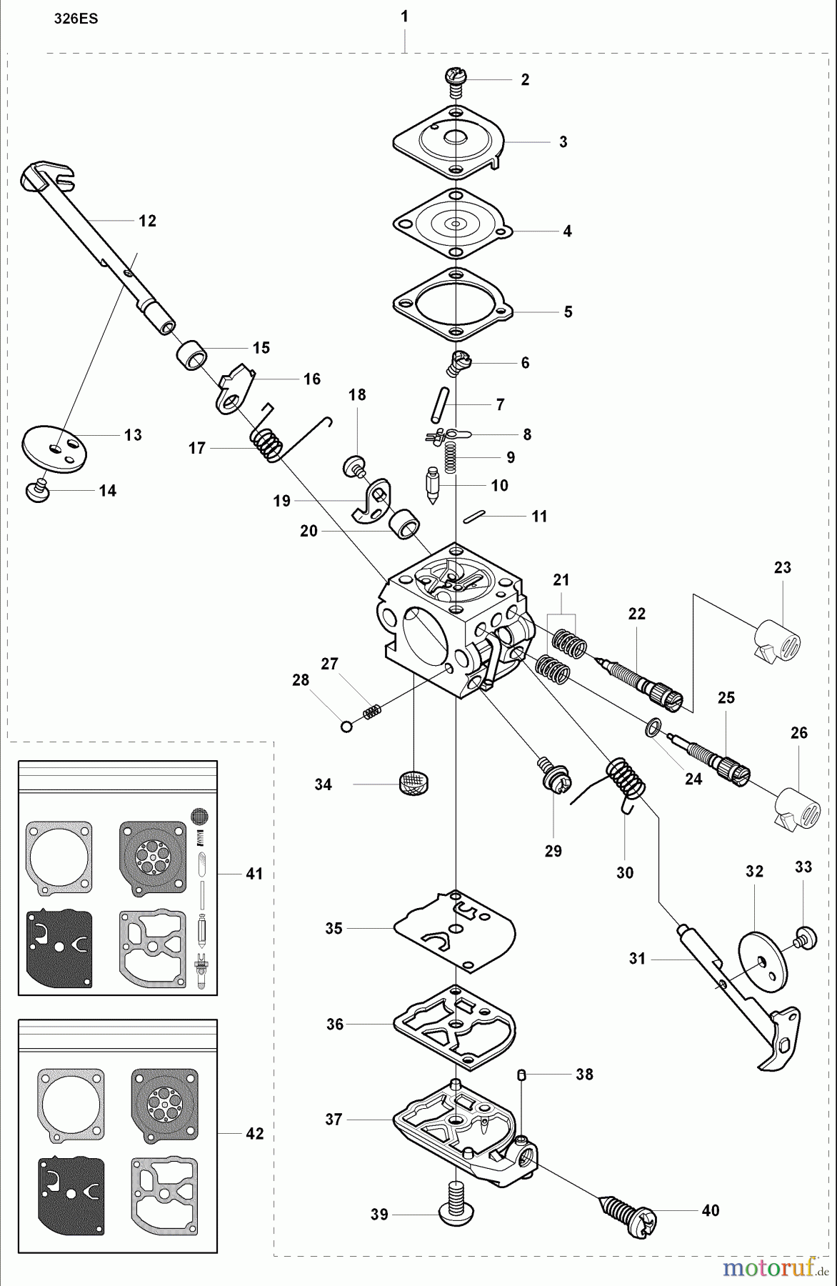 Husqvarna Kantenschneider 326 ES - Husqvarna Handheld Edger (2008-04 & After) Carburetor Parts