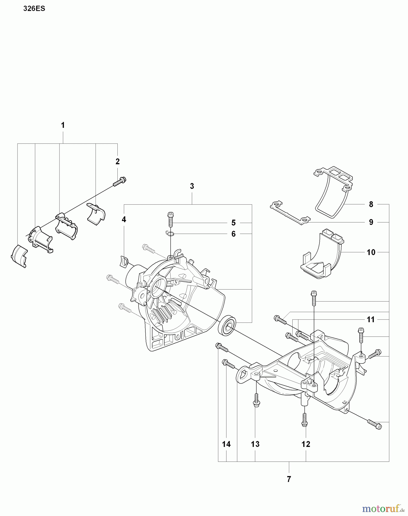 Husqvarna Kantenschneider 326 ES - Husqvarna Handheld Edger (2008-04 & After) Clutch Housing / Crankcasse