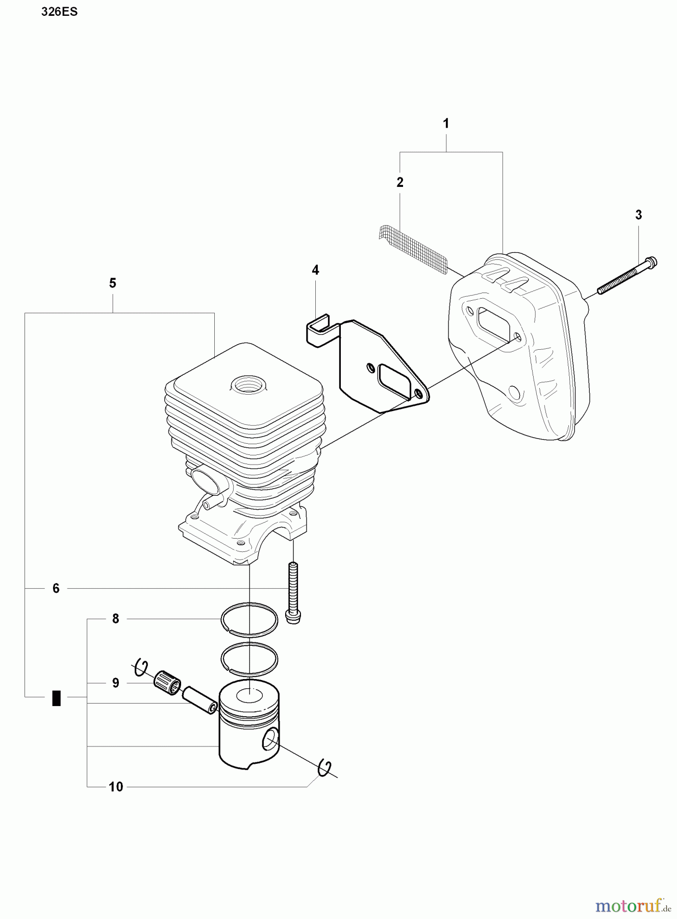  Husqvarna Kantenschneider 326 ES - Husqvarna Handheld Edger (2008-04 & After) Cylinder / Muffler