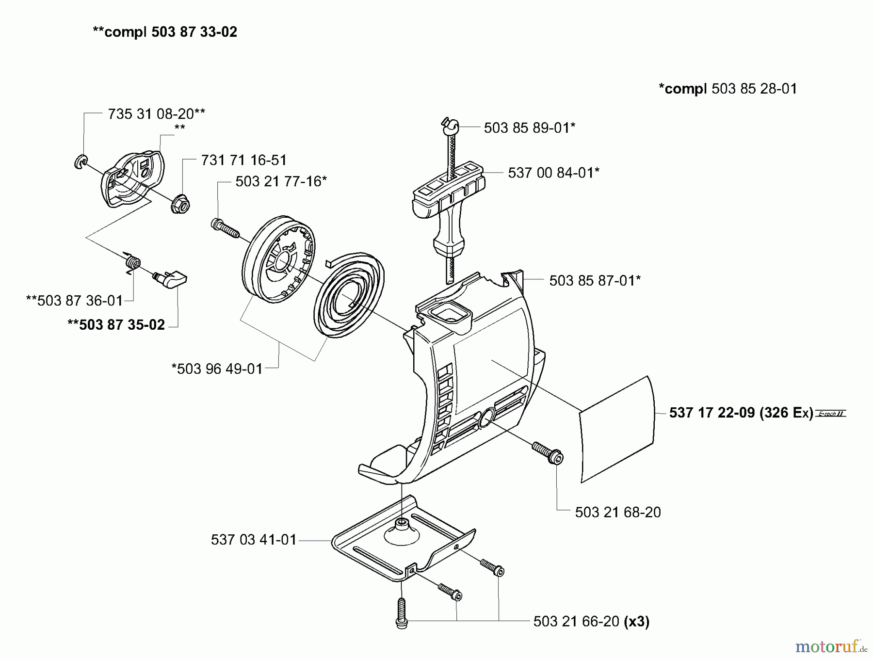 Husqvarna Kantenschneider 326 EX - Husqvarna Handheld Edger (E-TECH 2) (2001-03 to 2002-01) Starter