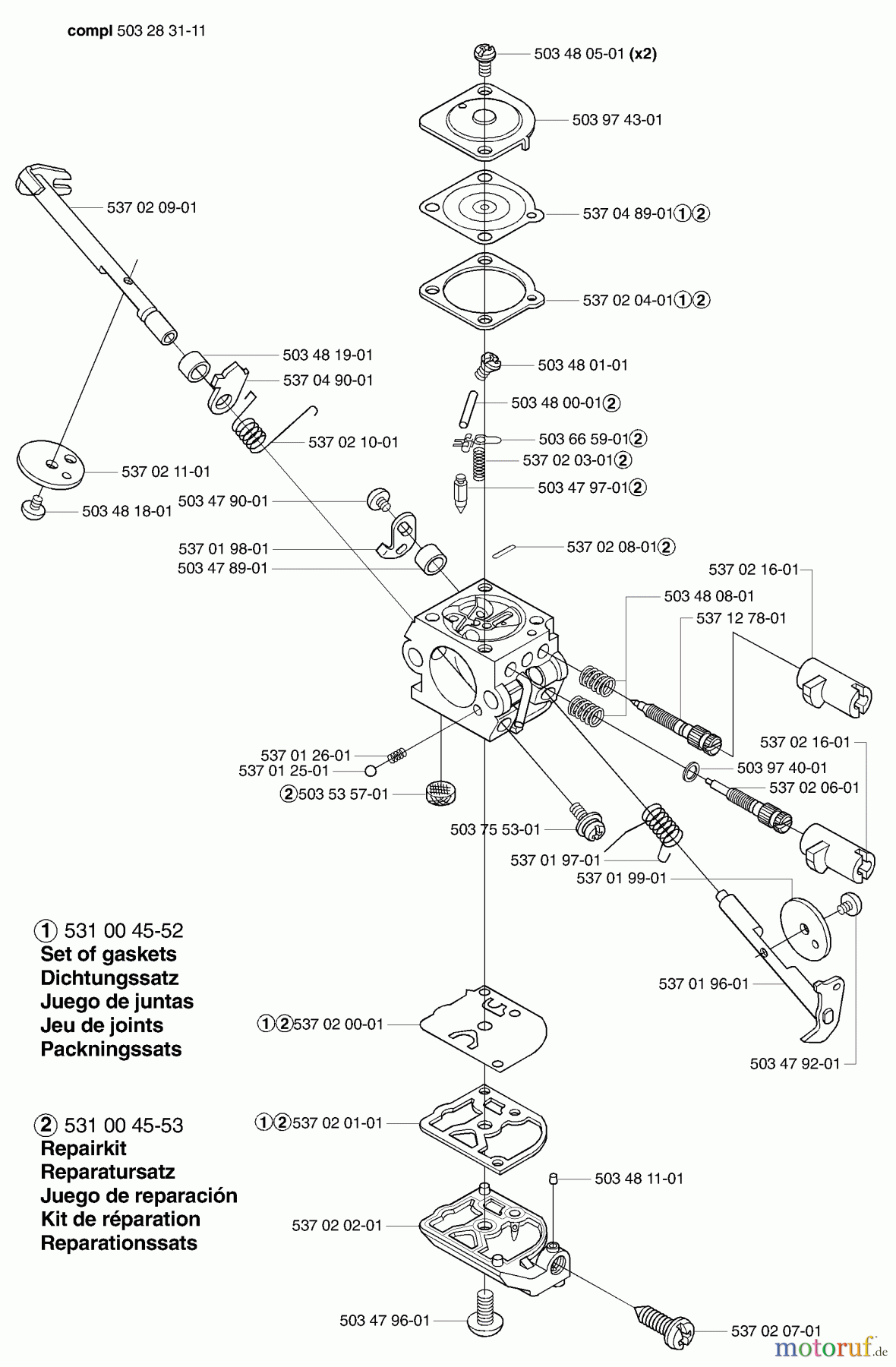 Husqvarna Kantenschneider 326 EX - Husqvarna Handheld Edger (E-TECH 2) (2002-02 & After) Carburetor Parts