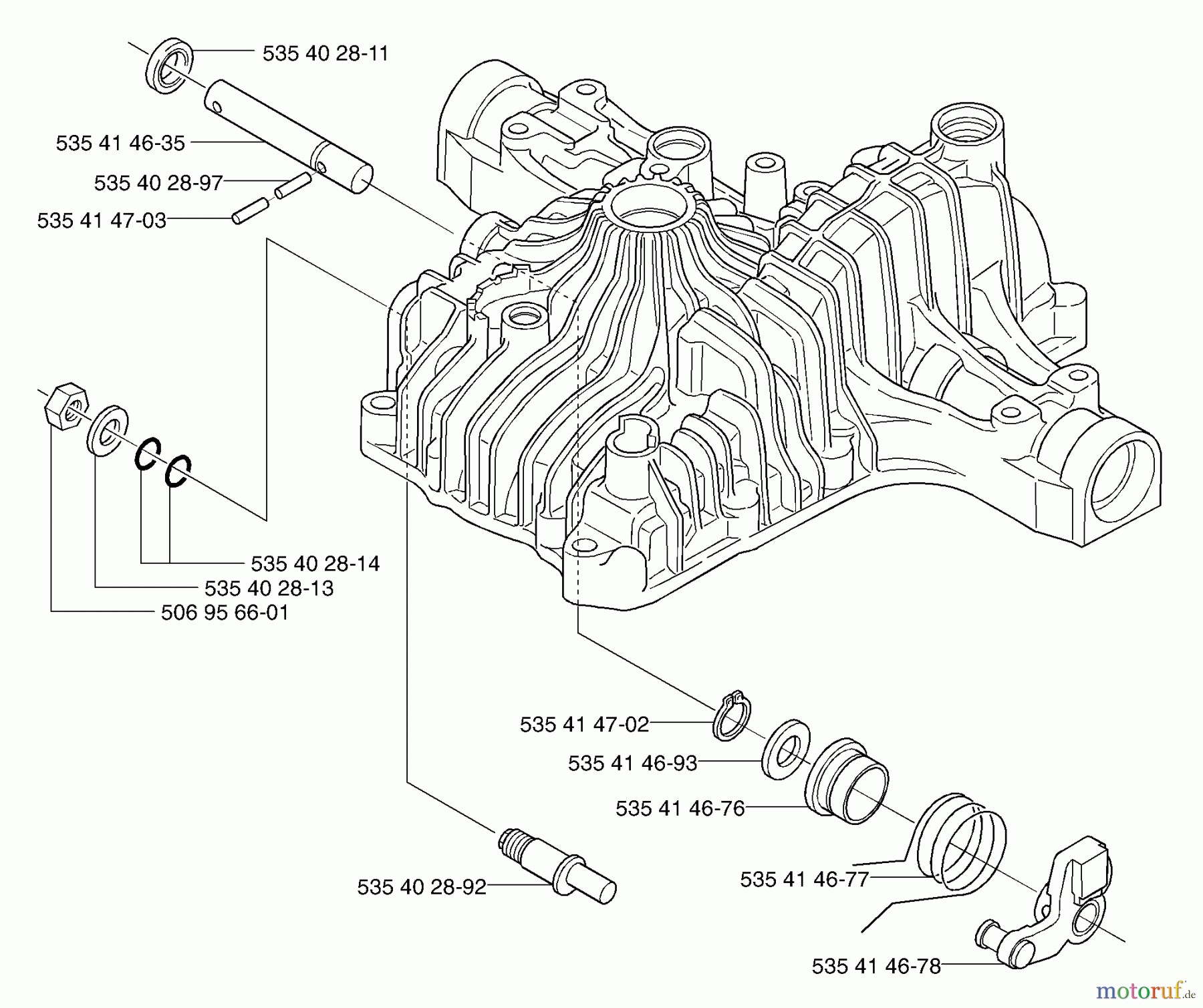 Husqvarna Motoren K 66 - Tuff Torq Transmission (2002-06 & After) Case Components