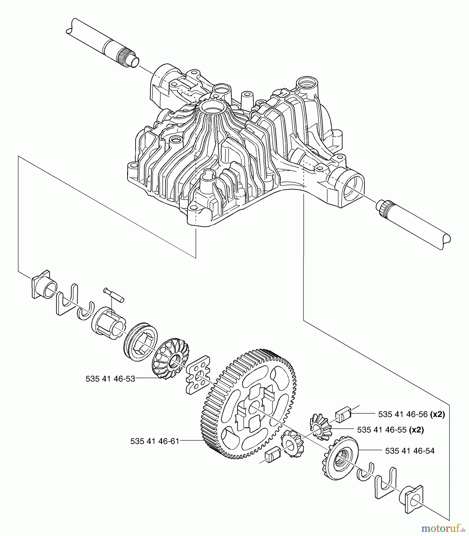 Husqvarna Motoren K 66 - Tuff Torq Transmission (2002-06 & After) Differential (Upper)