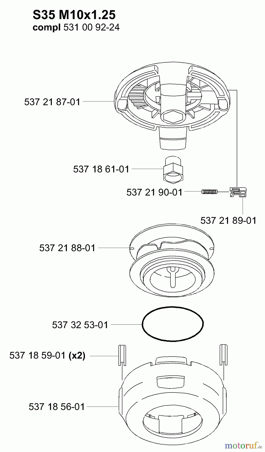 Husqvarna Zubehör Husqvarna S35 Trimmer Head (2004-01 & After) General Assembly