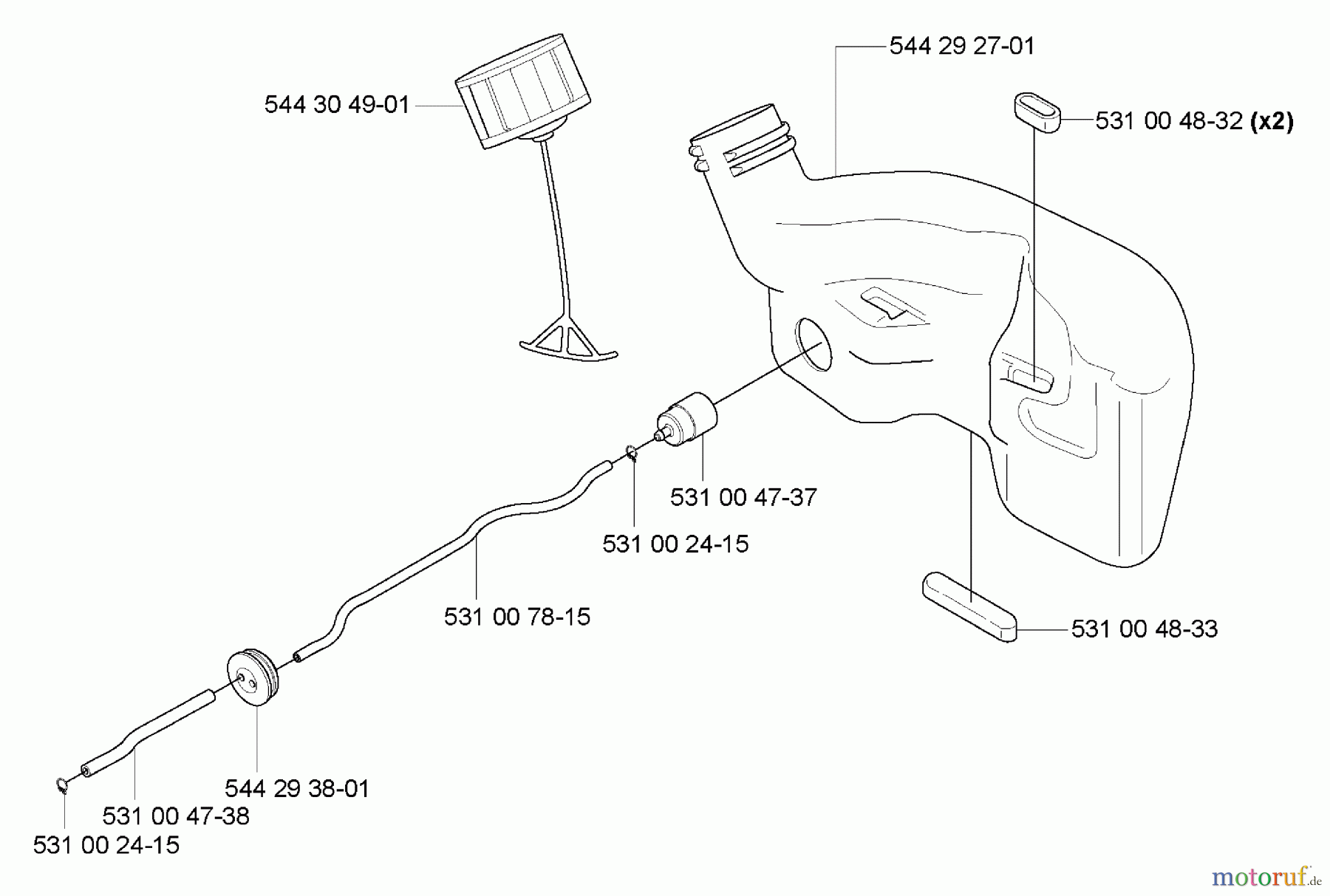 Husqvarna Heckenscheren 123 HD 60 - Husqvarna Hedge Trimmer (2006-03 to 2007-01) Fuel Tank