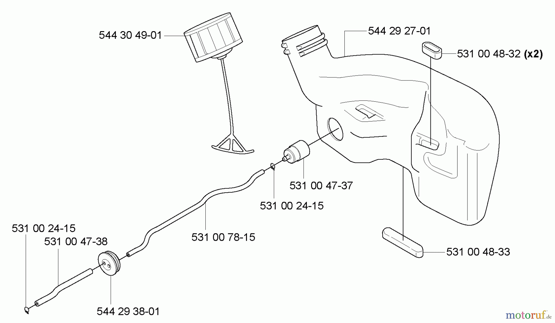 Husqvarna Heckenscheren 123 HD 65X - Husqvarna Hedge Trimmer (2007-02 to 2010-01) Fuel Tank
