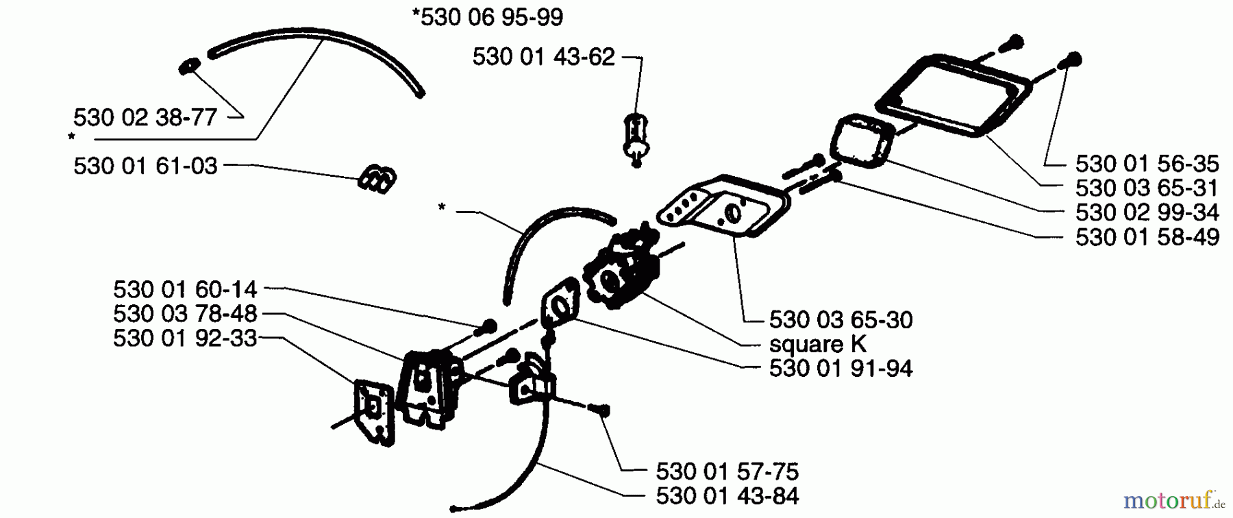 Husqvarna Heckenscheren 18 H - Husqvarna Hedge Trimmer (1996-03 & After) Air Filter/Carburetor