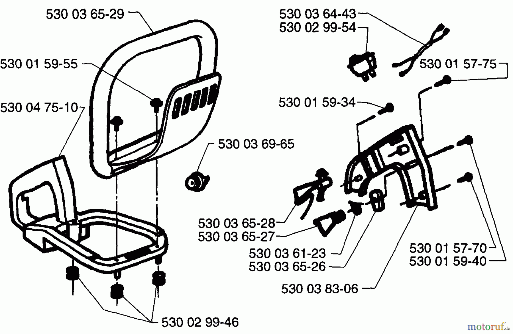 Husqvarna Heckenscheren 18 H - Husqvarna Hedge Trimmer (1996-03 & After) Handle Assembly