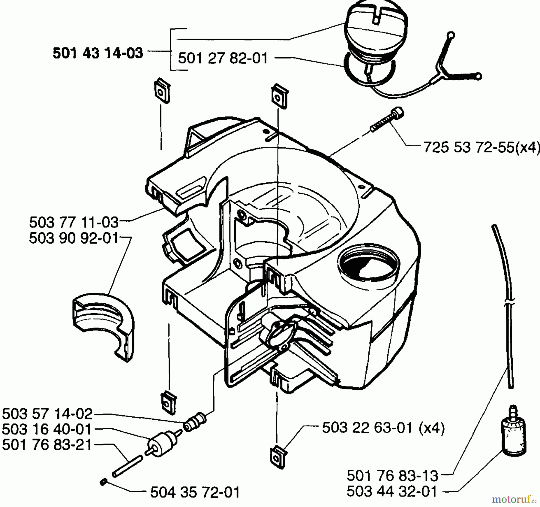 Husqvarna Heckenscheren 225 H - Husqvarna Hedge Trimmer (1997-02 & After) Fuel Tank