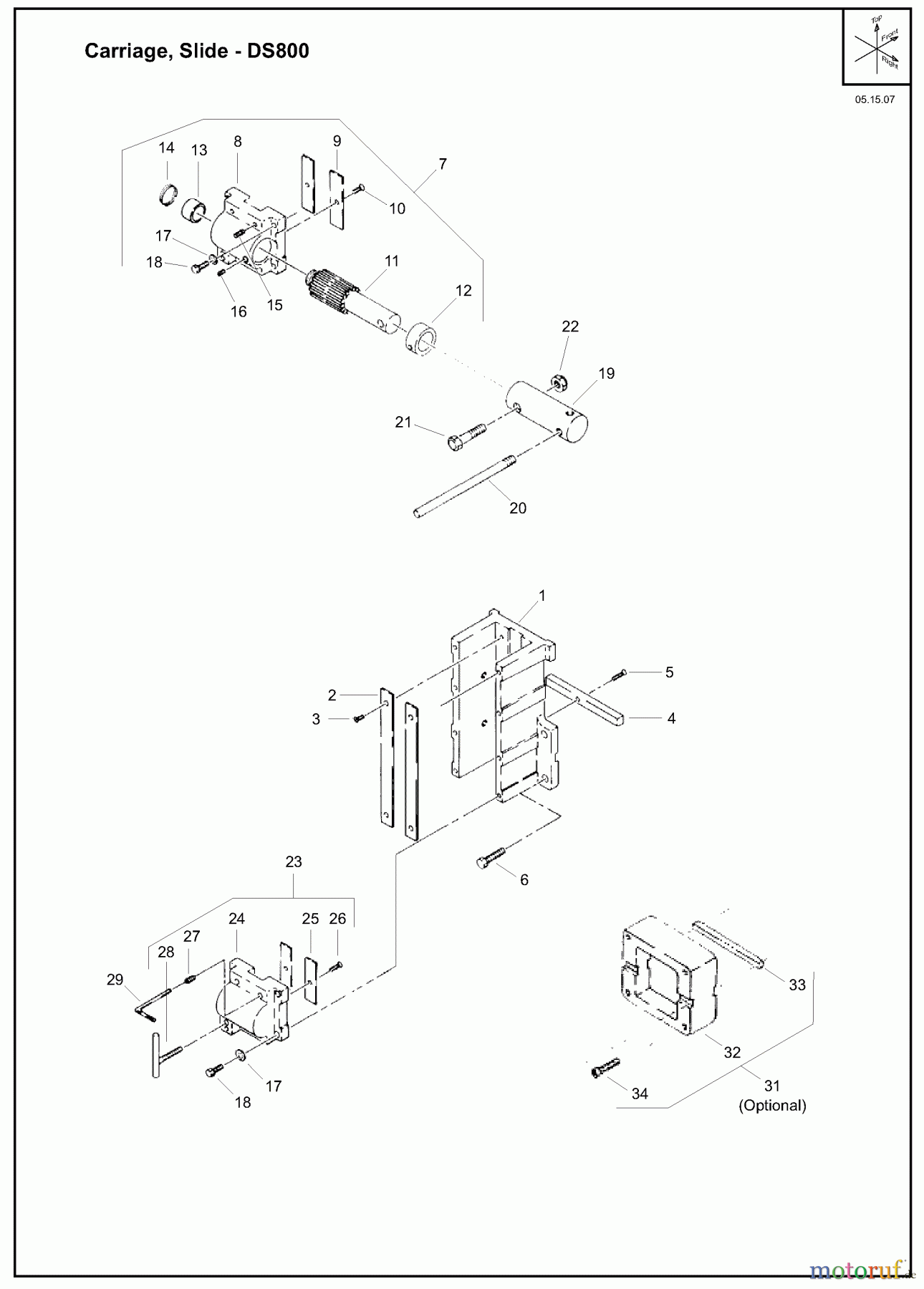 Husqvarna Zubehör DS800 (504625401) - Husqvarna Drill Stand (2007-12 & After) Carriage, Slide