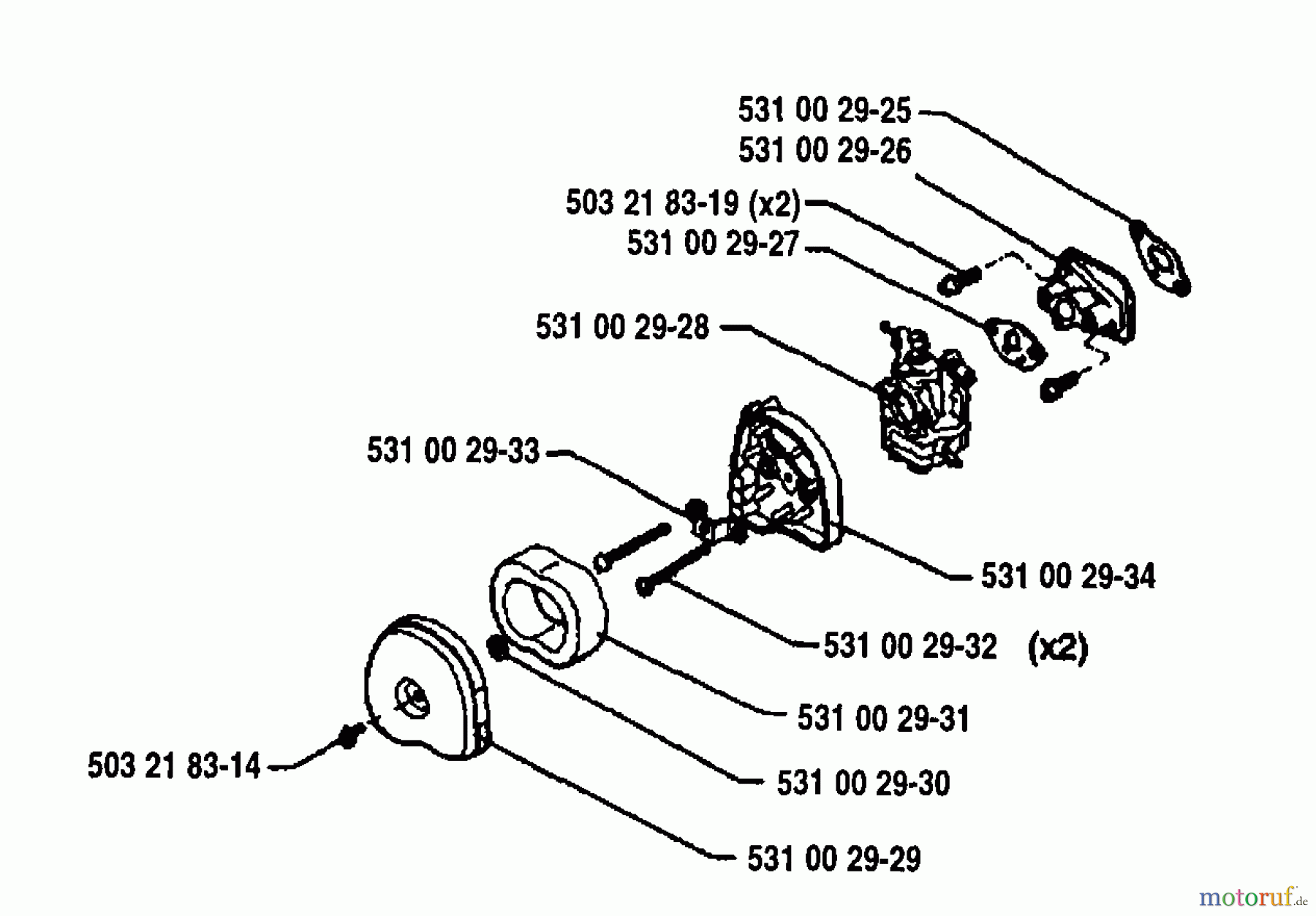 Husqvarna Heckenscheren 26 H - Husqvarna Hedge Trimmer (1994-03 to 1994-12) Air Filter/Carburetor