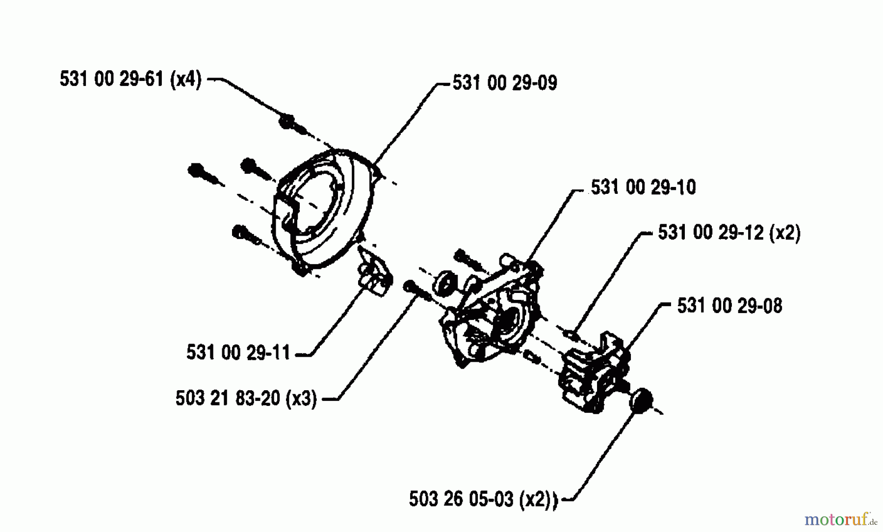 Husqvarna Heckenscheren 26 H - Husqvarna Hedge Trimmer (1994-03 to 1994-12) CrankCase Assembly
