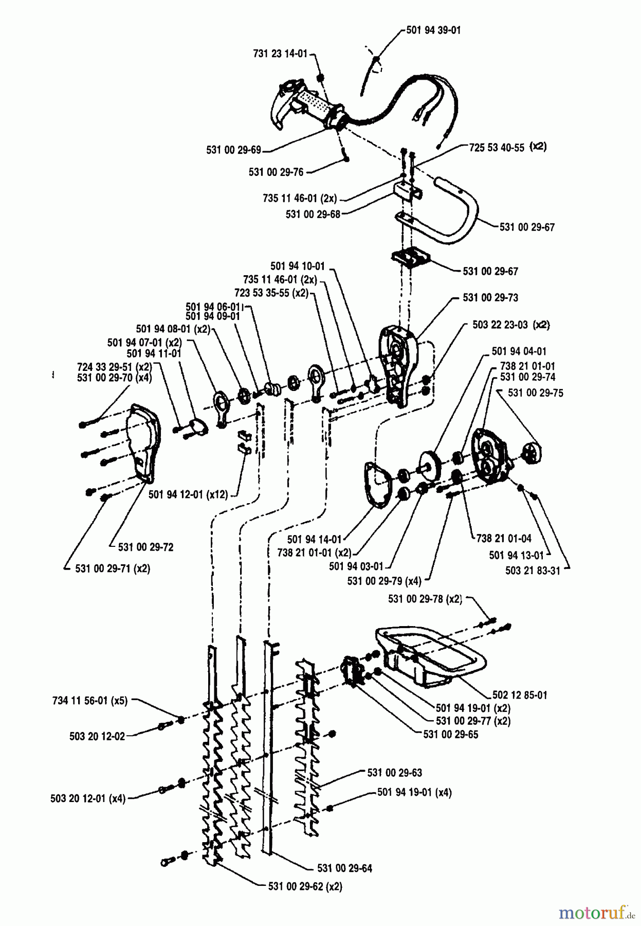 Husqvarna Heckenscheren 26 H - Husqvarna Hedge Trimmer (1994-03 to 1994-12) General Assembly