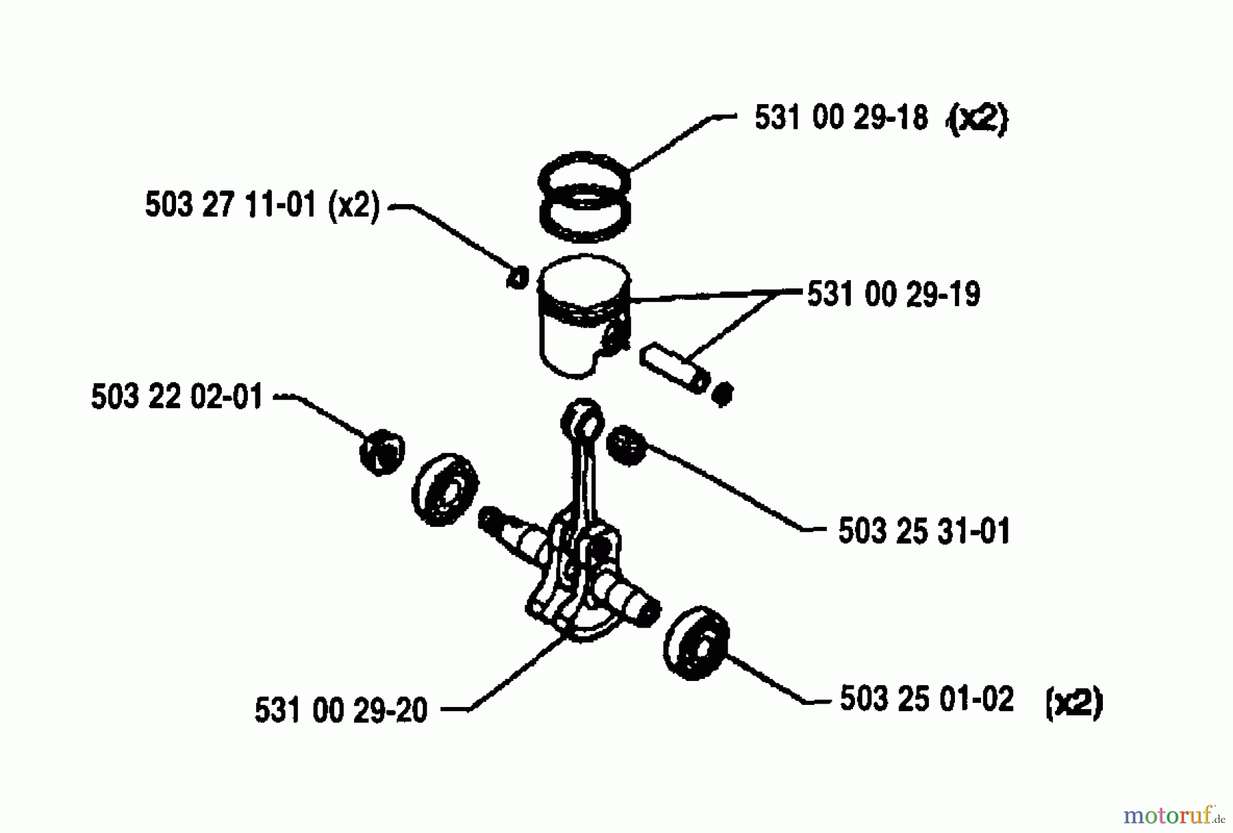 Husqvarna Heckenscheren 26 H - Husqvarna Hedge Trimmer (1994-03 to 1994-12) Piston And Crankshaft