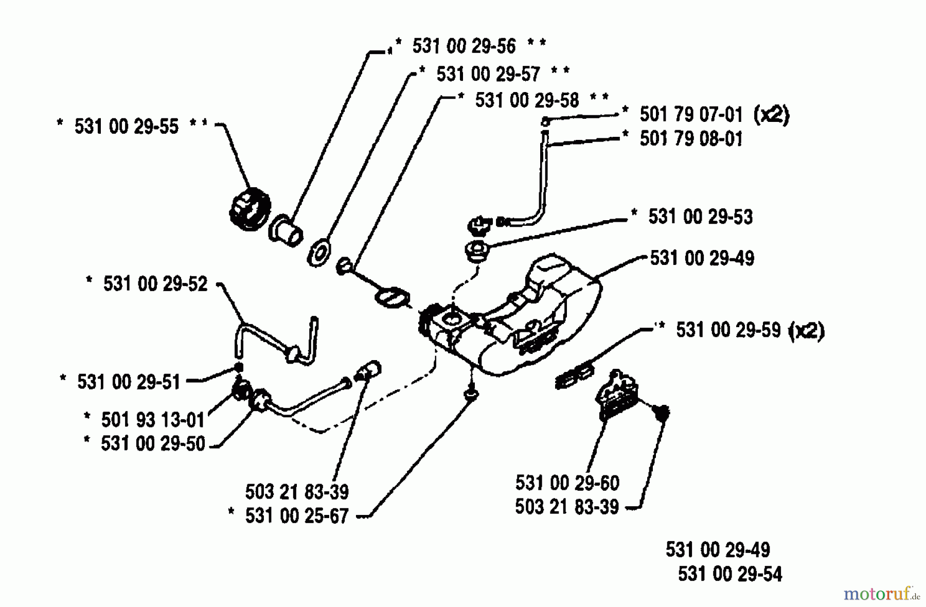 Husqvarna Heckenscheren 26 H - Husqvarna Hedge Trimmer (1994-03 to 1994-12) Tank Assembly