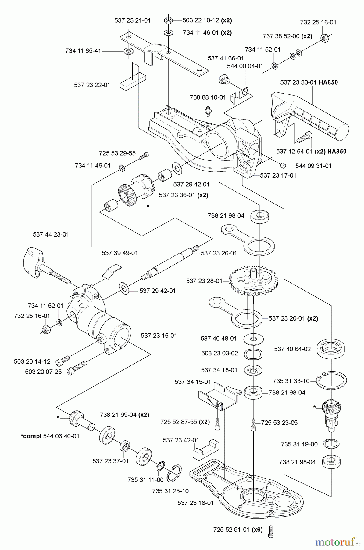 Husqvarna Heckenscheren 323 HE 3 - Husqvarna Hedge Trimmer (2007-01 & After) Gear Box