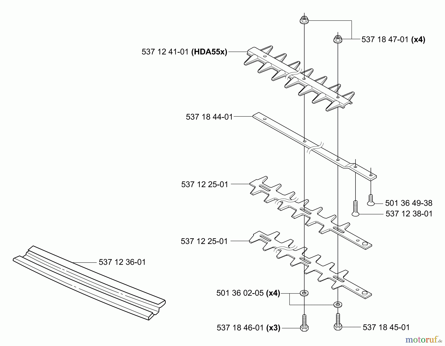 Husqvarna Heckenscheren 324 HDA 55X - Husqvarna Hedge Trimmer (2004-05 to 2005-08) Cutter Bars