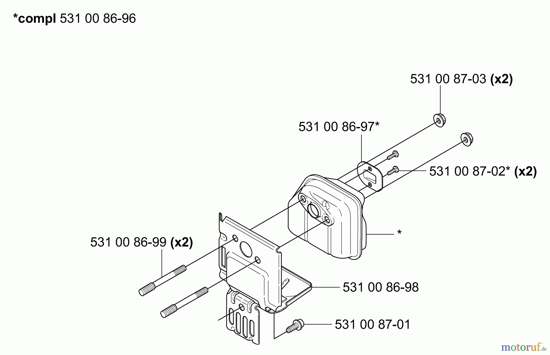  Husqvarna Heckenscheren 324 HDA 55X - Husqvarna Hedge Trimmer (2004-05 to 2005-08) Muffler