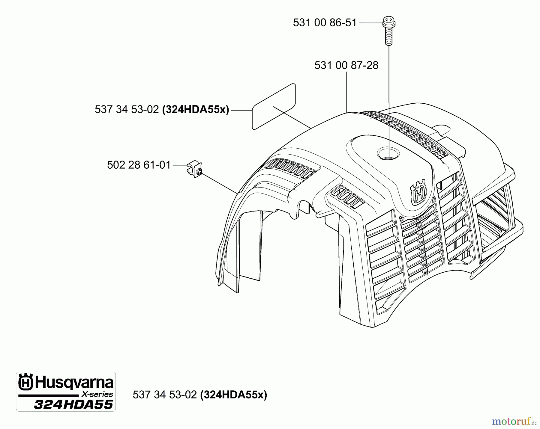 Husqvarna Heckenscheren 324 HDA 55X - Husqvarna Hedge Trimmer (2004-05 to 2005-08) Top Cover