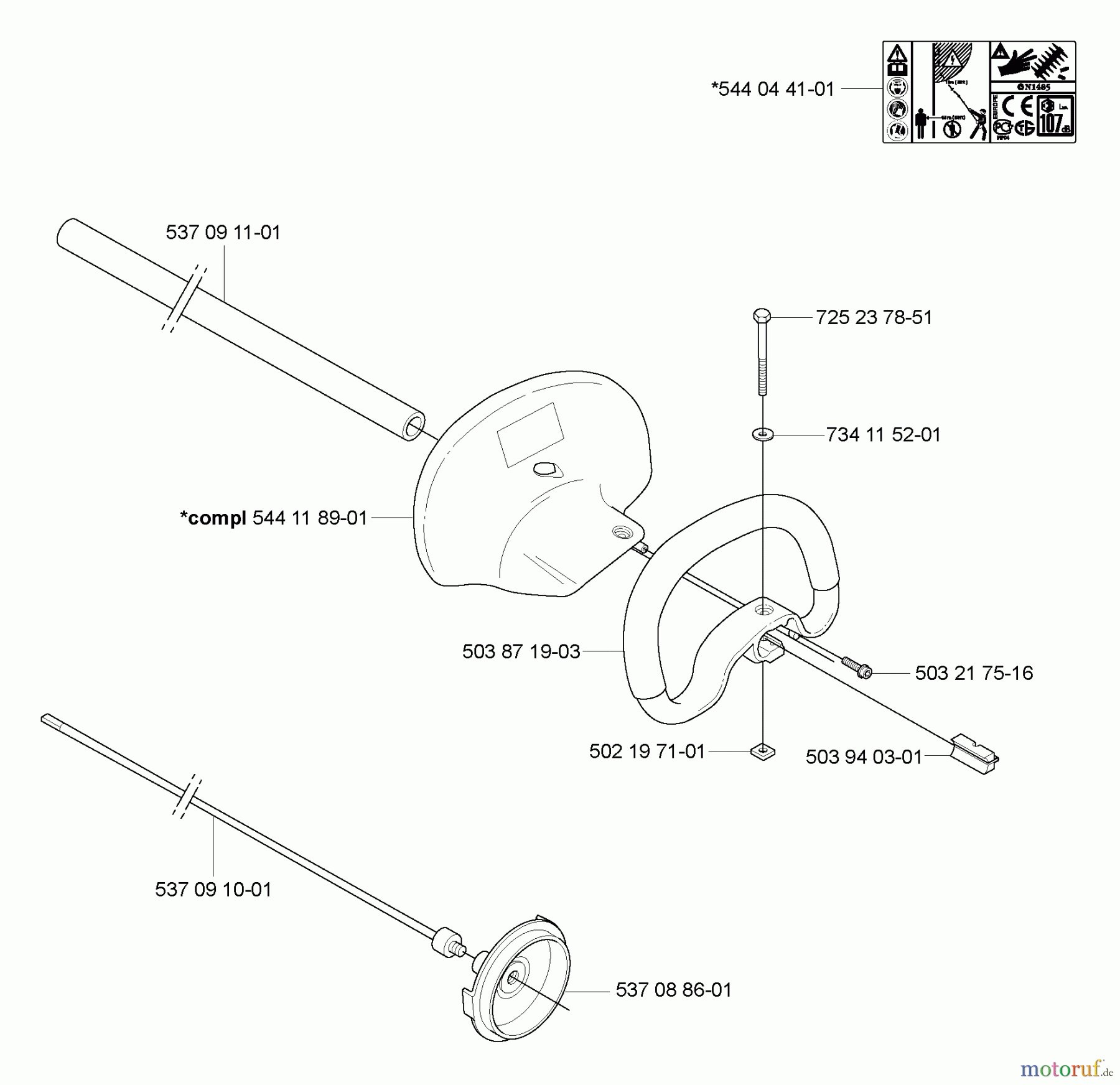 Husqvarna Heckenscheren 324 HDA 55X - Husqvarna Hedge Trimmer (2005-09 & After) Handle/Shaft/Tube