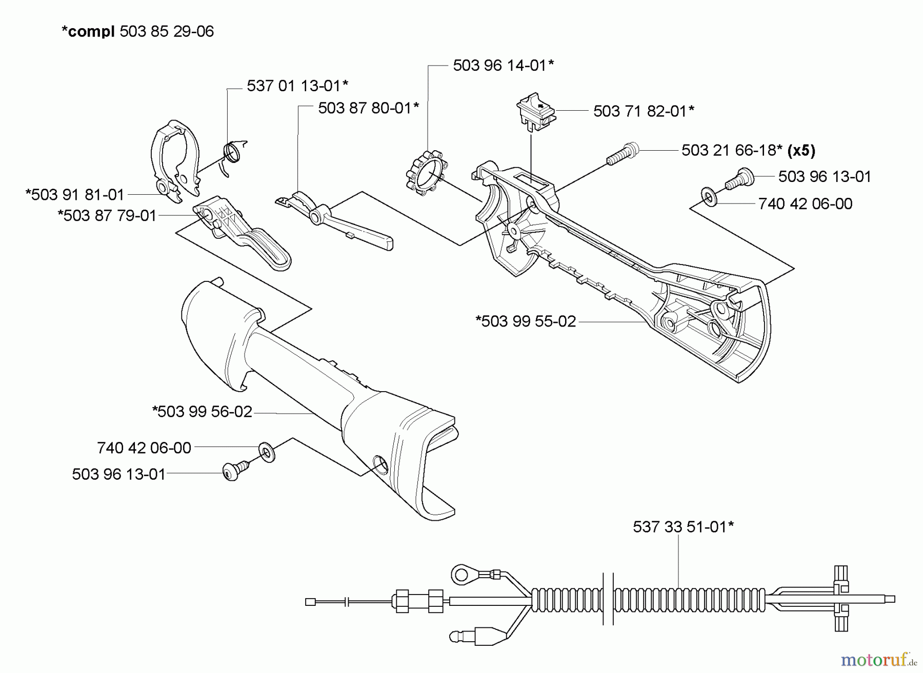 Husqvarna Heckenscheren 324 HDA 55X - Husqvarna Hedge Trimmer (2005-09 & After) Throttle Control