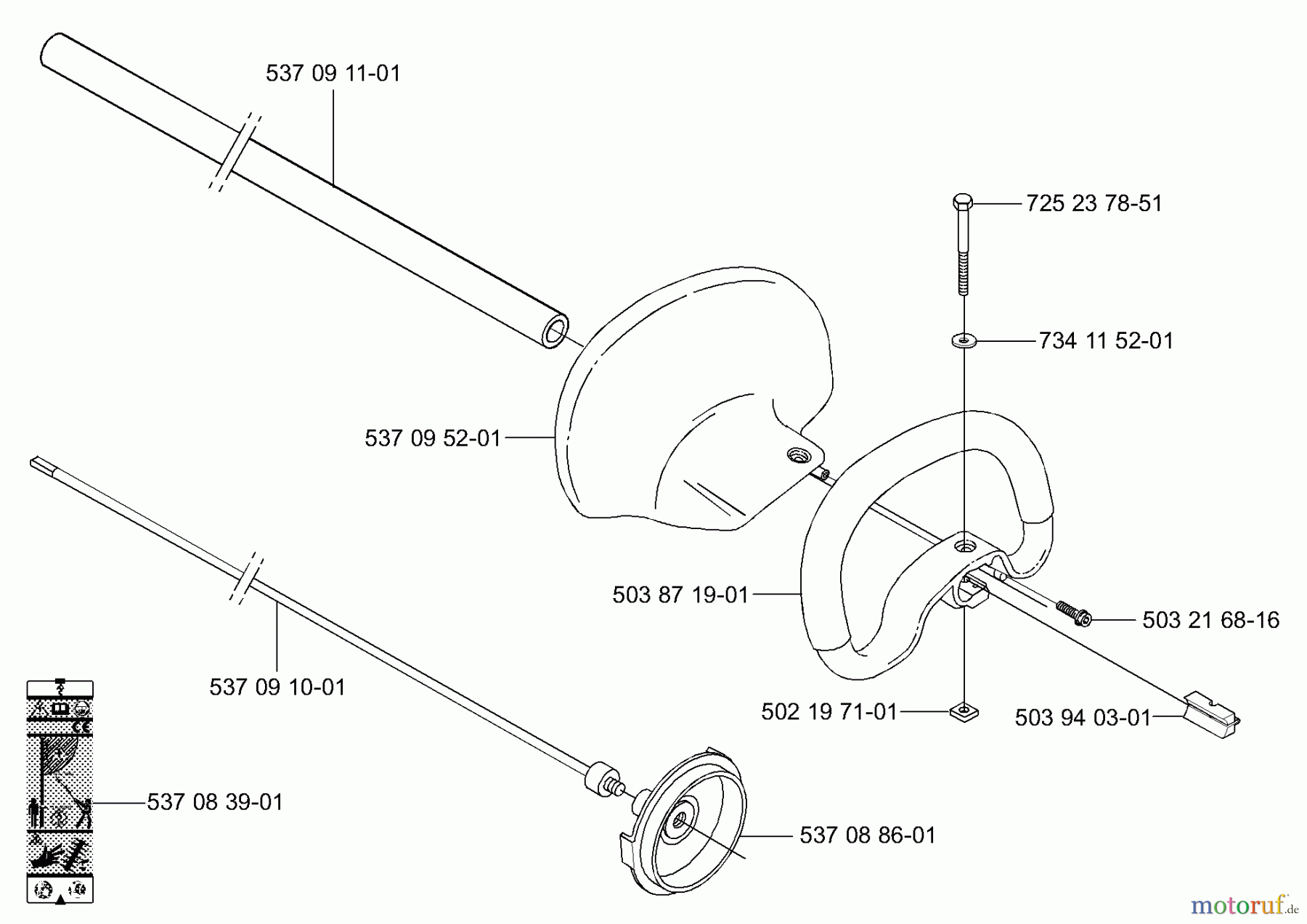 Husqvarna Heckenscheren 325 HDA 55 - Husqvarna Hedge Trimmer (2001-01 to 2001-04) Handle/Shaft