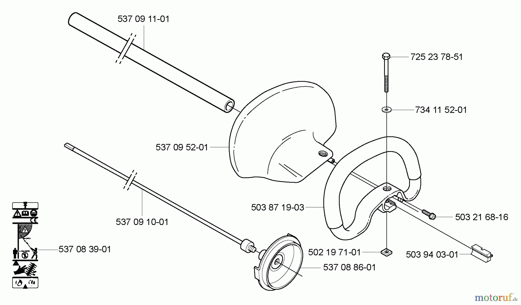 Husqvarna Heckenscheren 325 HDA 55X - Husqvarna Hedge Trimmer (2005-02 to 2005-08) Handle Shaft Tube HDA55x