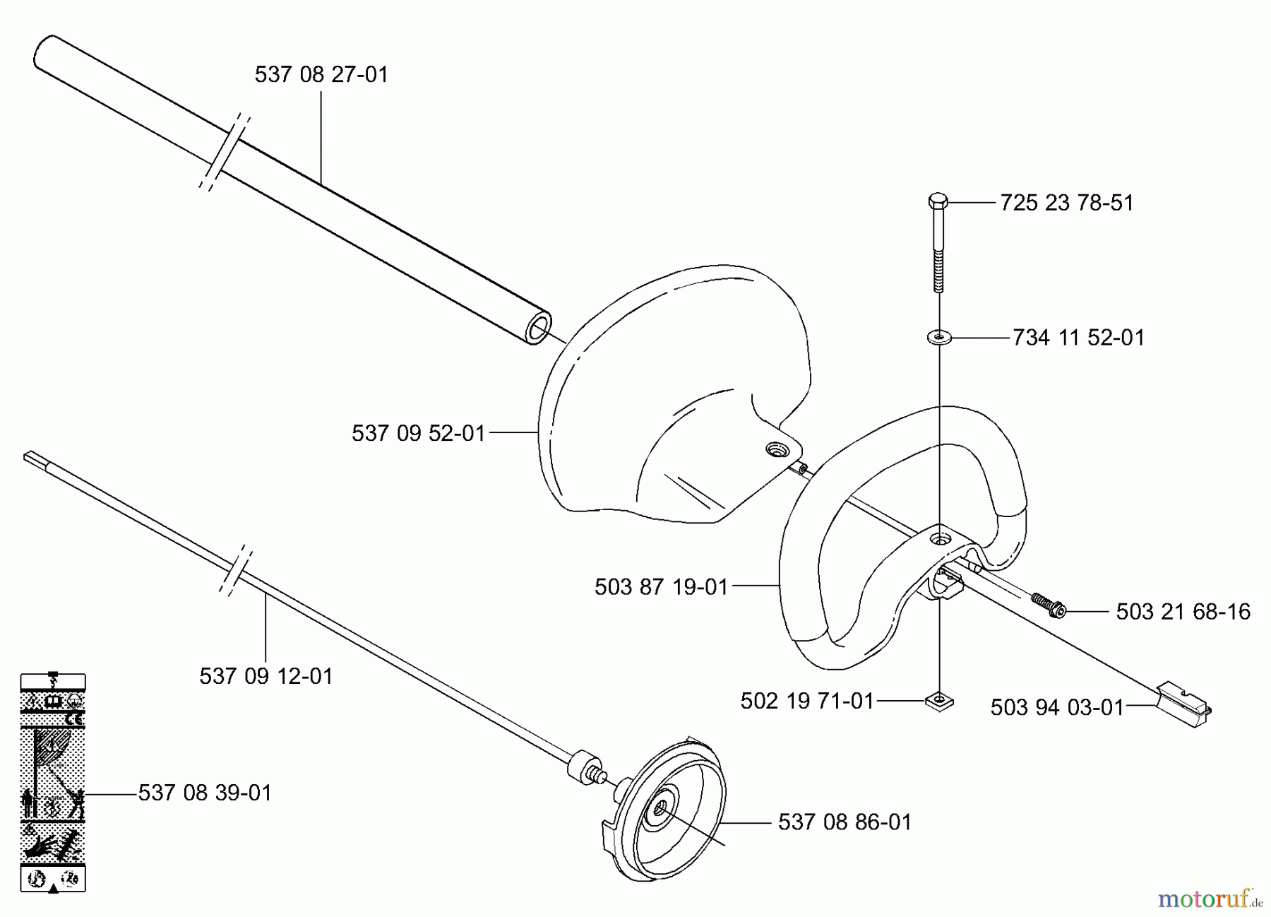 Husqvarna Heckenscheren 325 HE 3 - Husqvarna Hedge Trimmer (2001-01 to 2001-04) Handle/Shaft
