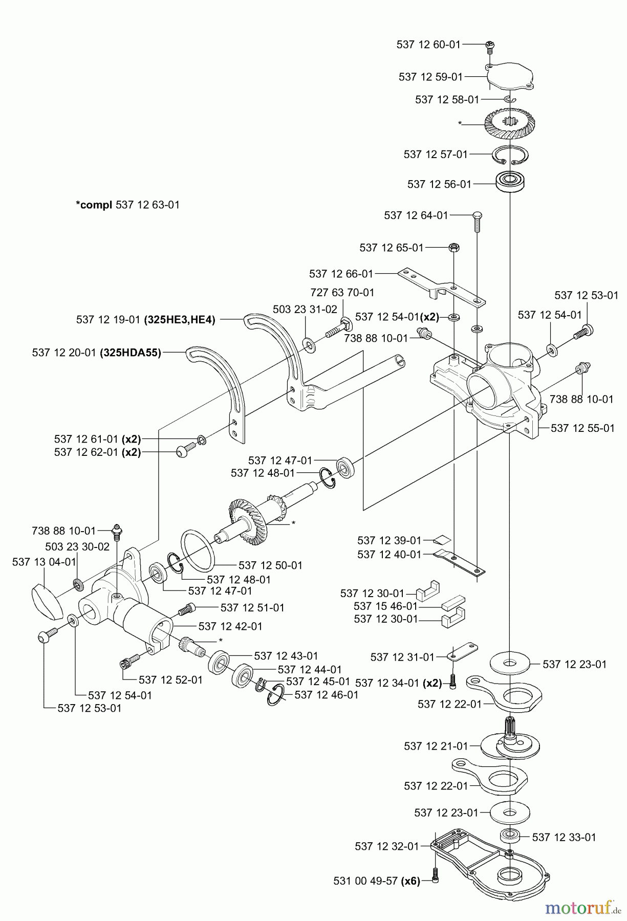 Husqvarna Heckenscheren 325 HDA 55 - Husqvarna Hedge Trimmer (2001-01 to 2001-04) Gear Box Assy.