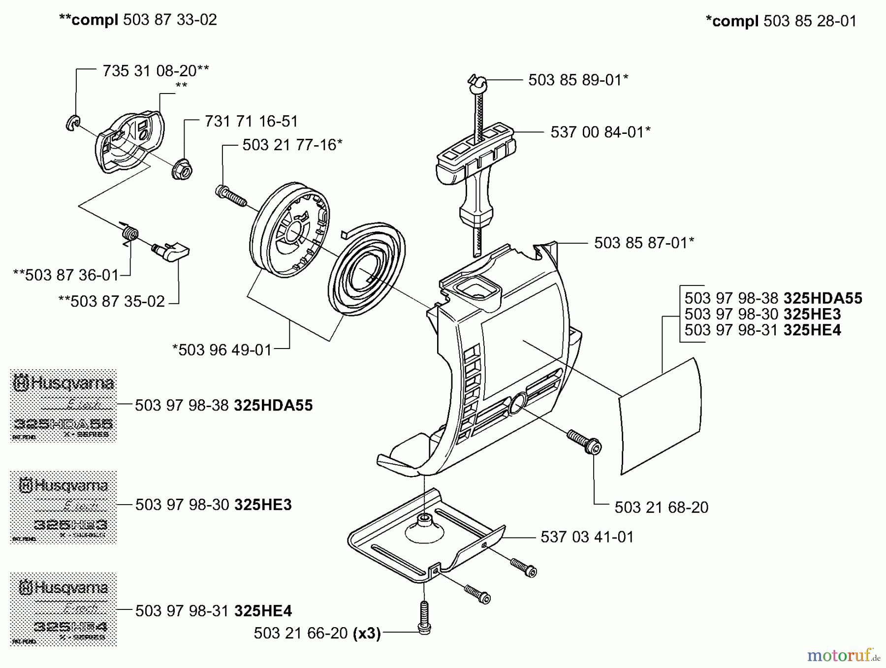Husqvarna Heckenscheren 325 HDA 55 - Husqvarna Hedge Trimmer (2001-01 to 2001-04) Starter
