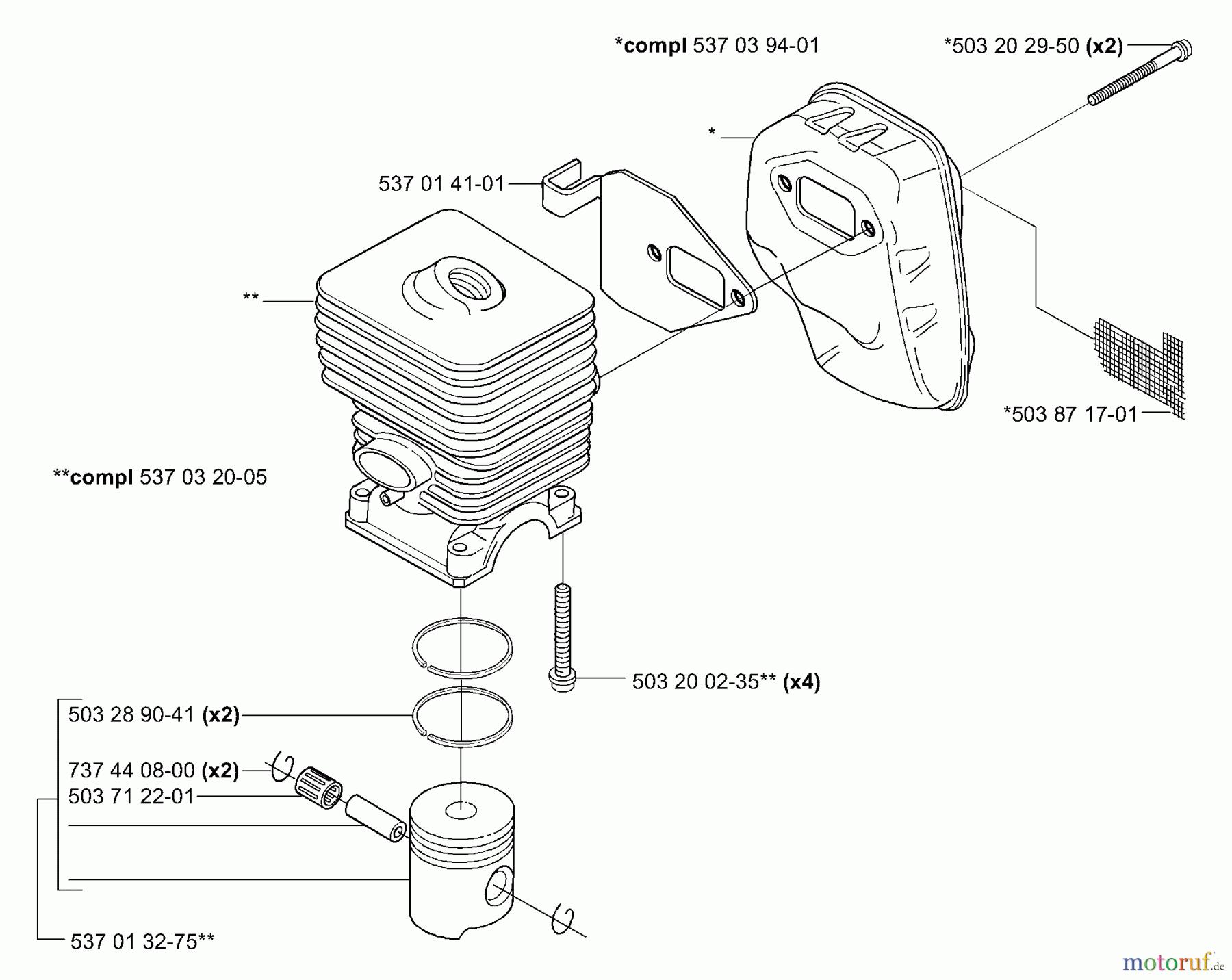 Husqvarna Heckenscheren 325 HE 3 - Husqvarna Hedge Trimmer (2001-05 & After) Muffler