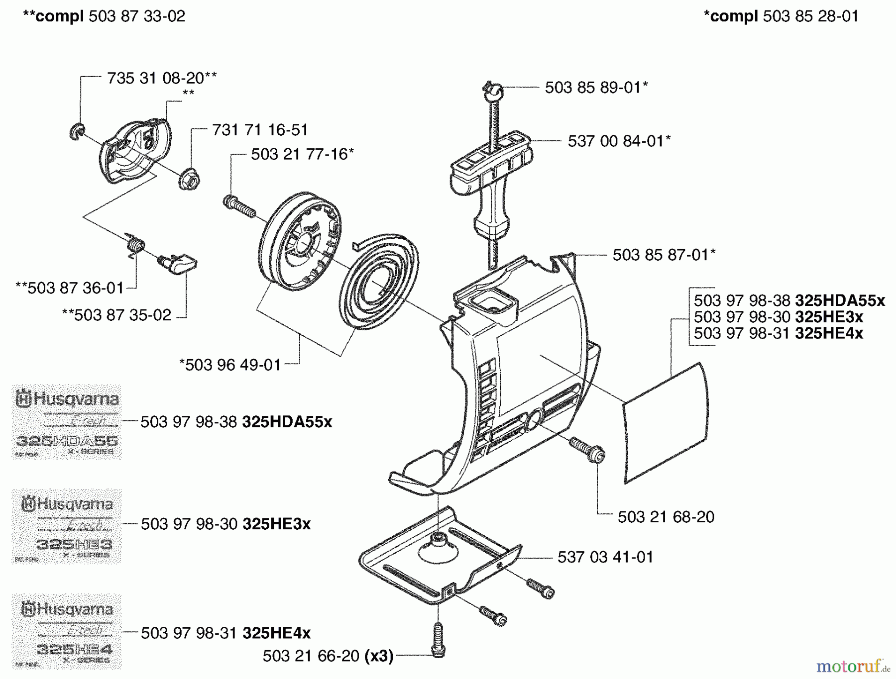  Husqvarna Heckenscheren 325 HE 4X - Husqvarna Hedge Trimmer (2003-01 to 2005-01) Starter