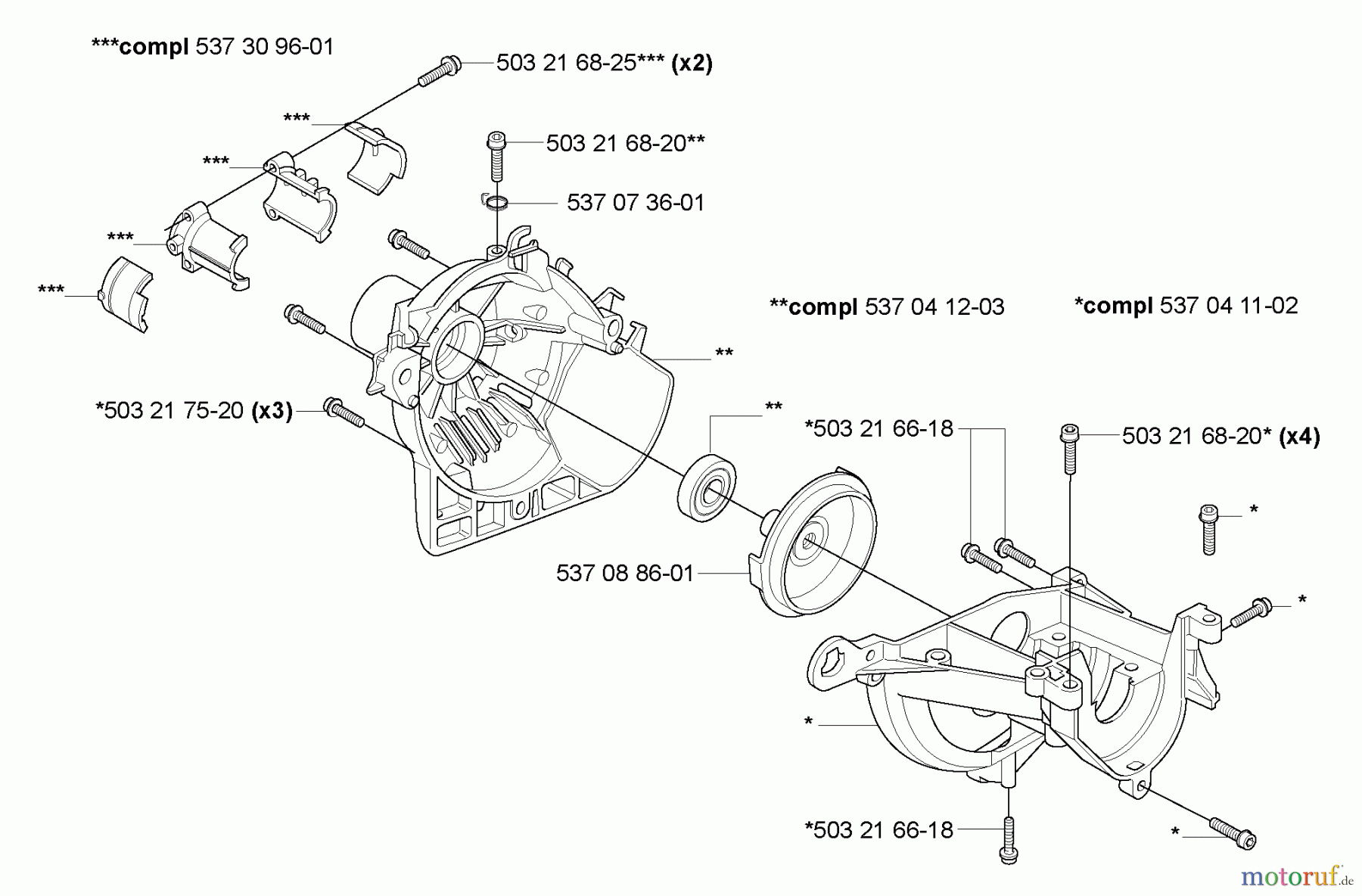 Husqvarna Heckenscheren 323 HE 3 - Husqvarna Hedge Trimmer (2005-10 to 2006-12) Crankcase