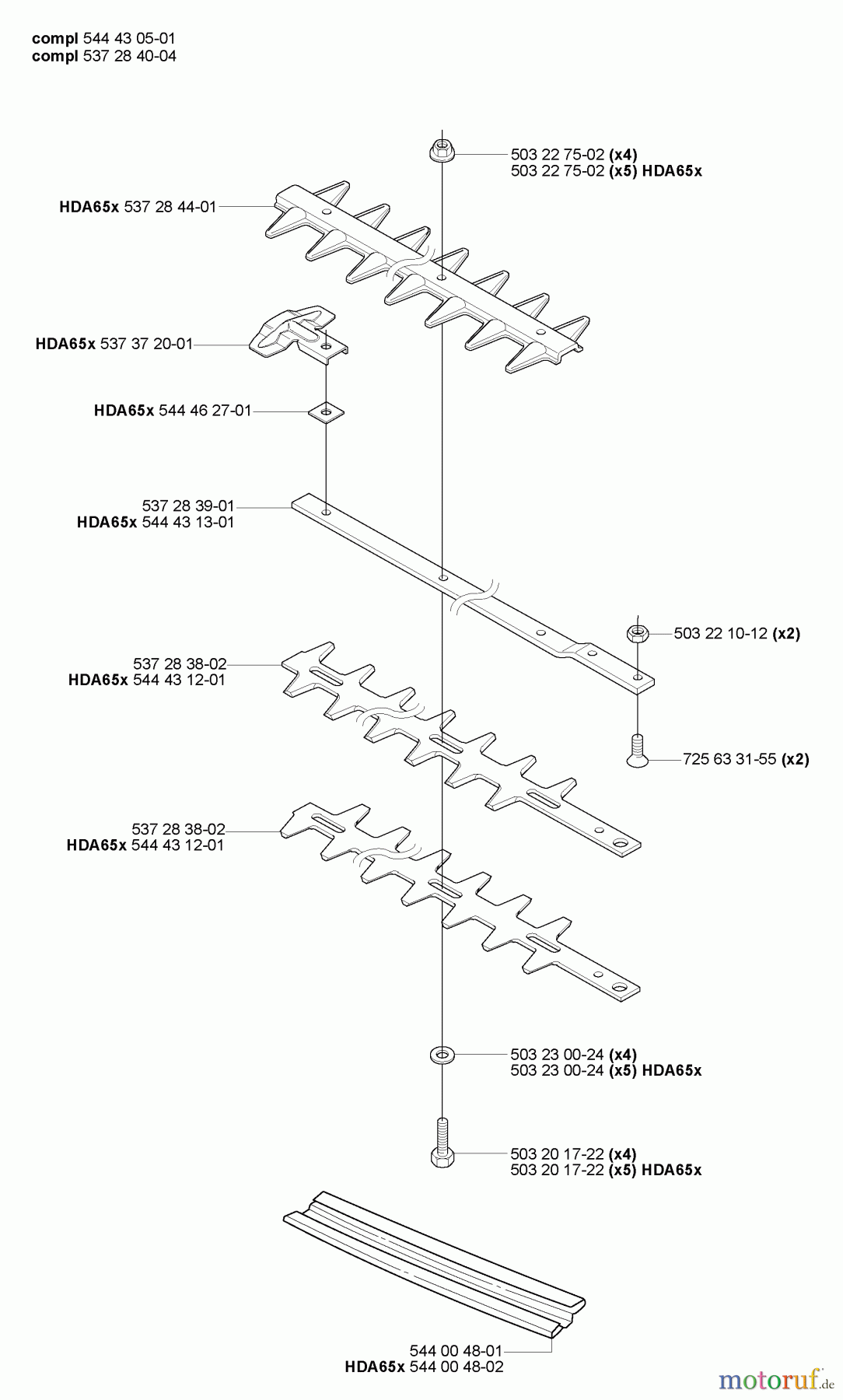 Husqvarna Heckenscheren 325 HDA 65X - Husqvarna Hedge Trimmer (2007-01 & After) Cutting Blades