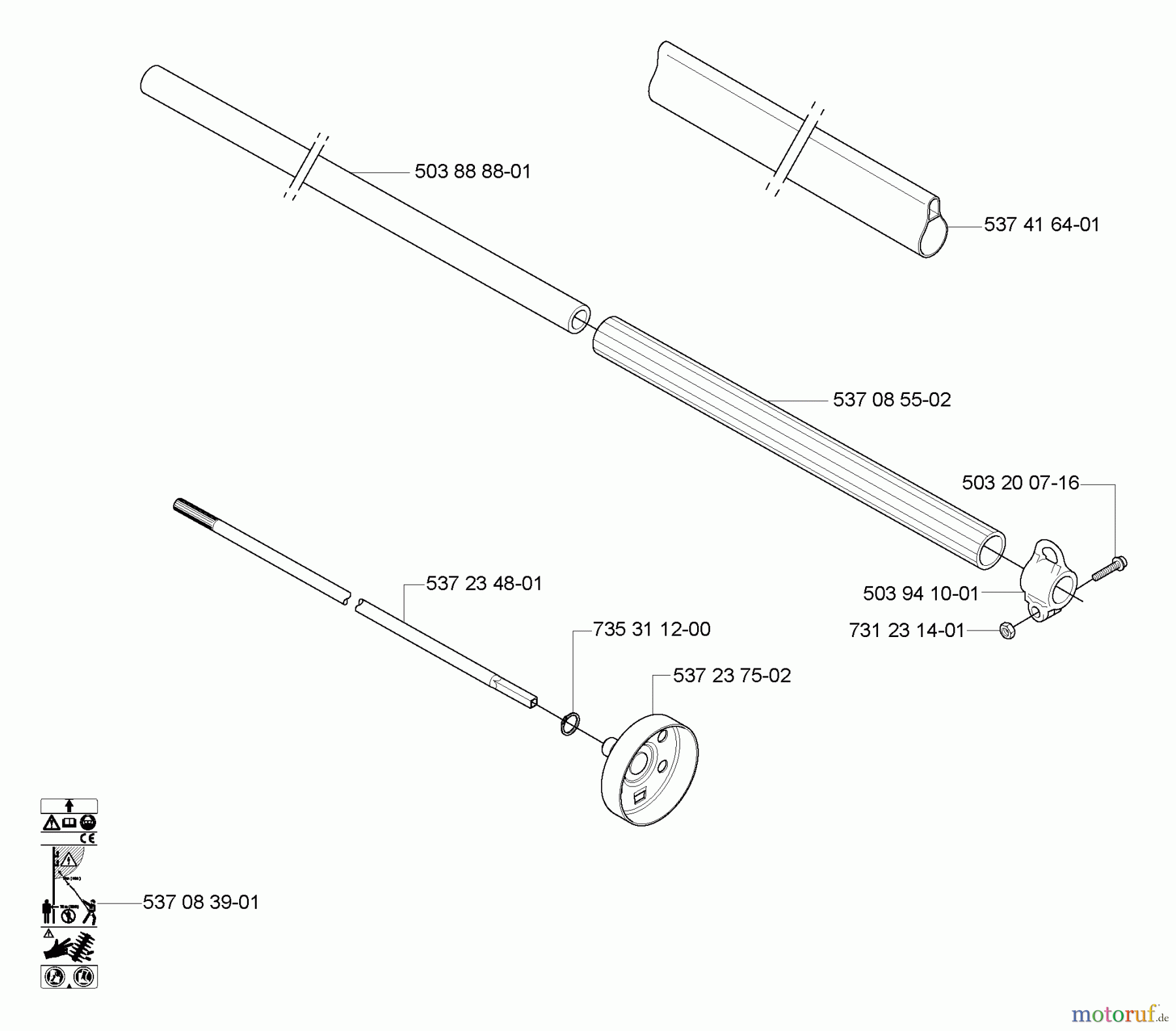 Husqvarna Heckenscheren 325 HE 4X - Husqvarna Hedge Trimmer (2007-01 & After) Handle/ Shaft/ Tube
